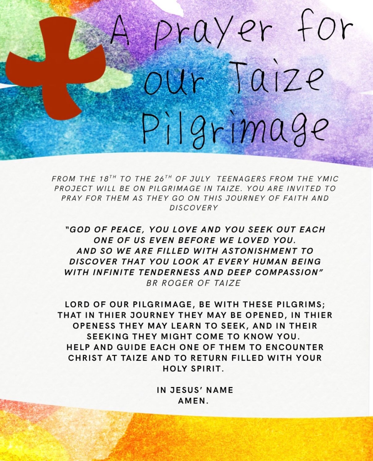 This weekend, 28 young people from across YMIC are heading on a pilgrimage to Taizé! 🚌⛴️
Please join us in praying for them, their leaders, and for Bishop Martin of Kingston as he leads them spiritually on this journey. We pray that each of them encounters God’s love afresh during their time away.
#taizè #pilgrimage #faithjourney @dioceseoflondon @diolondoncypf @southwarkcofe @thechurchofengland @standrewsfulham @stlukesandchristchurchchelsea @allsaintsfulham @putney_parish @ymicsouthwark @bishopofkingston @emmagineson