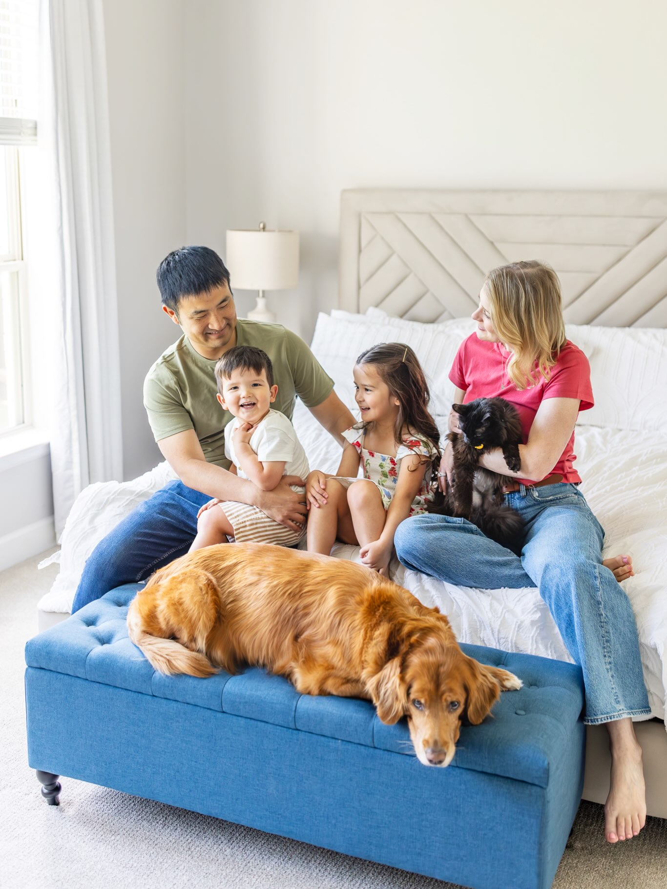 Home sessions for the win! 🤍 There’s something so special about documenting your family where life actually happens...and yes, that absolutely includes the four-legged family members too! 🐾
With Texas summer heat in full swing, staying indoors means everyone is comfortable, the kids can be themselves, and your fur babies get to be part of the memories without melting outside.