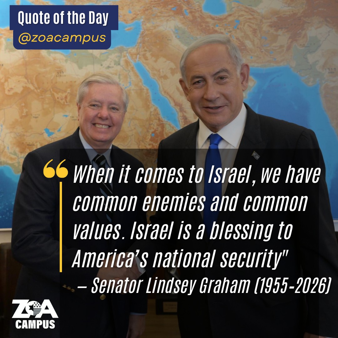 Senator Lindsey Graham passed away Saturday at 71 after a sudden illness. He was one of the most steadfast friends Israel has ever had in the United States Congress.
Over three decades in Washington, Graham was a stalwart public service and ally. He pushed to move the US embassy to Jerusalem before it was politically popular. He cosponsored legislation to combat BDS. He visited Israel more than ten times after October 7, including just months ago ahead of the Iran war. When nearly everyone around him supported cutting military aid to Israel, Graham called it a serious mistake and said so out loud.
Prime Minister Netanyahu said it plainly: "Israel has lost one of its greatest friends. America has lost a great patriot. I have lost a beloved friend."
At last year's Republican Jewish Coalition conference, Graham told the room: "I'm in the 'Hitler sucks' wing of the Republican Party. Antisemitism, anti-Israel thought is not the road to being elected a Republican."
Today, South Carolina Governor Henry McMaster appointed Graham's sister, Darline Graham Nordone, to serve out the remainder of his Senate term. Nordone said: "Lindsey has always been there for me, and now I will be there for him." Graham had legally adopted his sister after both their parents died within 15 months of one another, when she was just 13.
יהי זכרו ברוך. May his memory be a blessing.
#ZOACampus #LindseyGraham #Israel #USIsraelAlliance #Senate #ProIsrael #StandWithIsrael