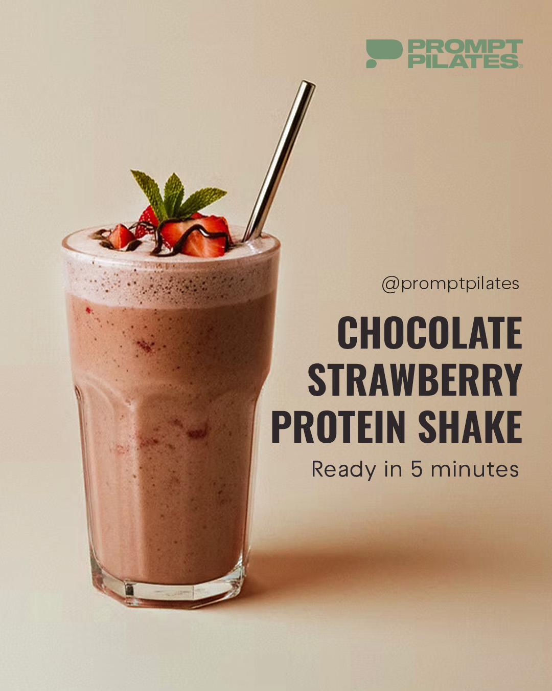 "Chocolate strawberry milkshake energy, protein shake ingredients.
Frozen strawberries, chocolate protein powder, cocoa powder, banana, almond milk, and chia seeds come together in a recipe that feels like a treat while still fitting into a balanced routine.
Great (and easy) way to include protein in your routine.
Read the full recipe here:
go.promptpilates.com/ig-choco-strawberry-shake "
#proteinrecipe #healthybreakfast #easyrecipes #pilatescommunity