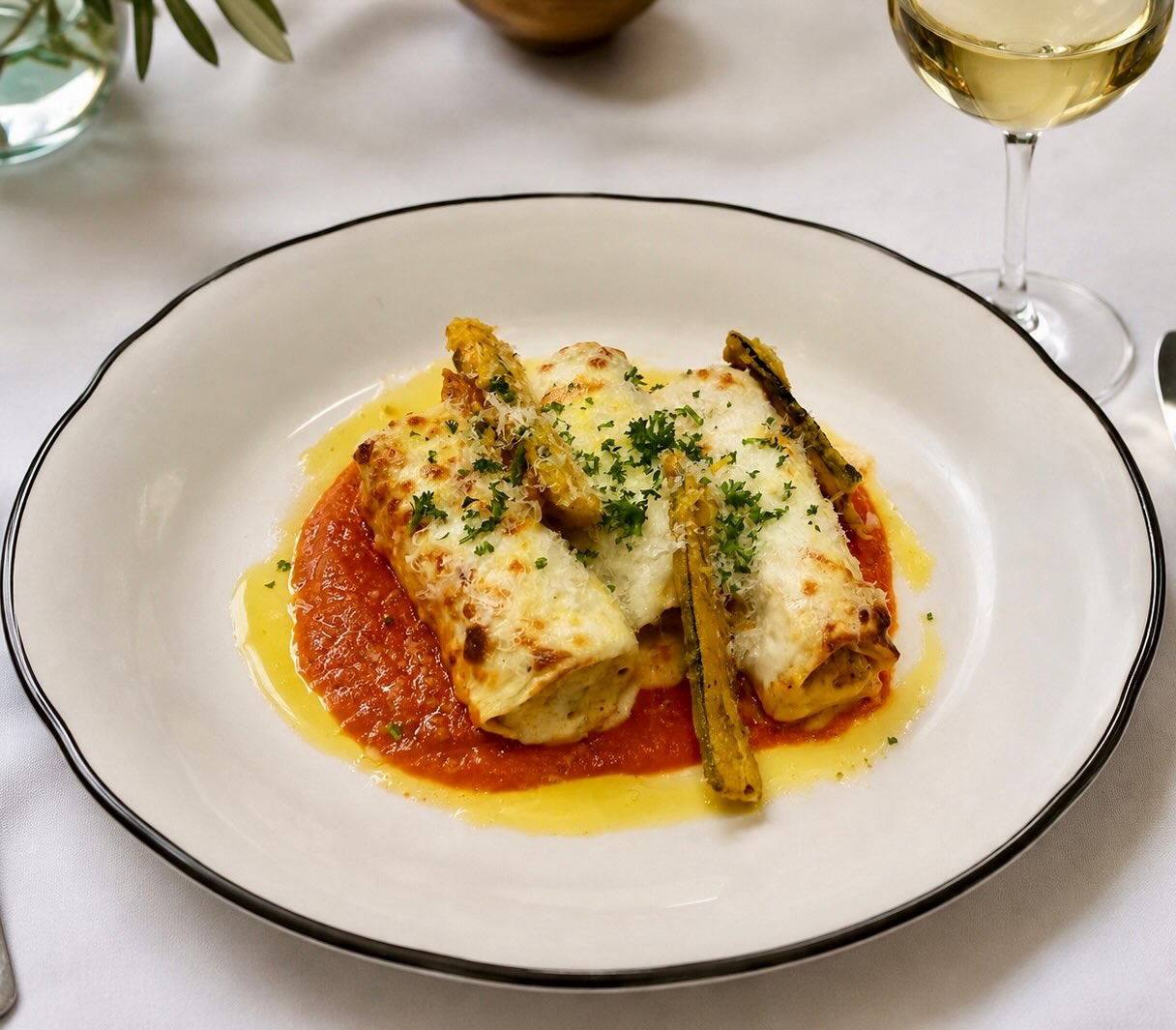 Comfort food, elevated. 🇮🇹
Our house-made Veal Cannelloni is filled with slow-cooked veal, Swiss brown mushrooms, mortadella, ricotta, Parmesan, sage and fresh herbs, then baked with béchamel, mozzarella and Parmesan until golden.
Served on a rich San Marzano tomato sauce with crisp zucchini and finished with extra virgin olive oil.
The perfect dish for these cool winter evenings.
📍Cinco Bistro, Camp Hill
🍷 BYO Tuesday–Thursday dinner & Friday lunch
☎️ Bookings: (07) 3398 8162
#CincoBistro #CampHill #BrisbaneEats #BrisbaneFood #VealCannelloni ItalianInspired HouseMade ComfortFood WinterDining SupportLocalBrisbane BYOBrisbane FoodieBrisbane