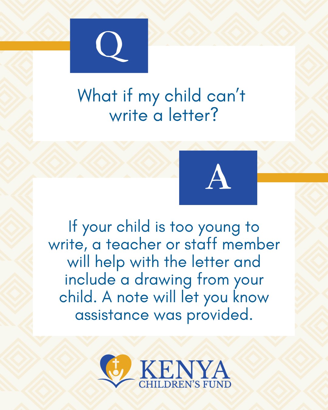 Building a connection with your sponsored child is one of the most meaningful parts of sponsorship. 💌 If your child is still learning to write, a teacher or staff member will help with their letter and often include a drawing so you can still share in their journey!