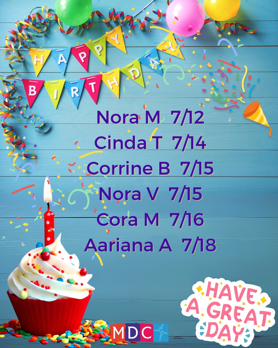 Happy birthday to our dancers celebrating this week! 🥳🎈 Enjoy YOUR day!