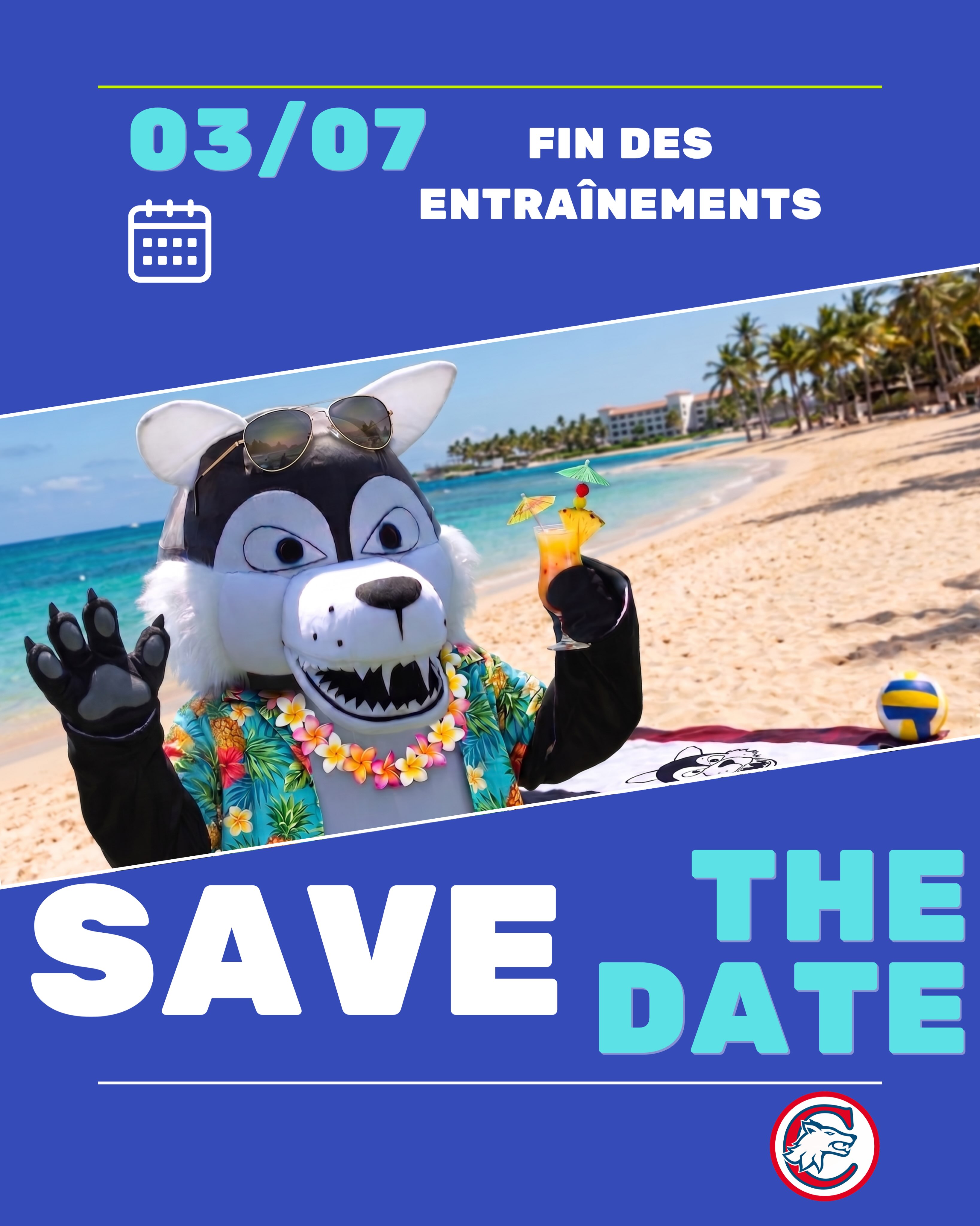 ☀️ Bonnes vacances les Loups ! 🐺🌴
Ça y est, l’heure des vacances a enfin sonné pour l’ensemble du club !
🏖️ Notre mascotte a déjà enfilé sa plus belle chemise à fleurs, sorti les lunettes de soleil et chill tranquillement dans son hamac en sirotant un cocktail. Elle l’a bien mérité (et vous aussi) ! 😎🍹
Mais pour ne rien manquer de la rentrée et revenir plus forts que jamais, gardez un œil sur ces dates clés à noter précieusement dans vos agendas :
🗓️ VOS RENDEZ-VOUS DE L’ÉTÉ :
03/07 : Fin des entraînements (on recharge les batteries !) 🔋
18/08 : Reprise des entraînements Séniors 🏑
24/08 : Stages Multi-Activités & Performance (idéal pour se remettre en jambes !) 🚀
31/08 : Reprise des entraînements Jeunes 👶
05/09 : Forum des Associations de Sainte-Foy (venez nous rencontrer !) 🏢
12/09 : Forum des Associations de Lyon 5 🏟️
Profitez à fond de cet été pour vous reposer, vous détendre, et revenir sur les terrains avec une énergie de feu ! 🔥
On a déjà hâte de vous retrouver à la rentrée pour partager une nouvelle saison incroyable à vos côtés. ❤️