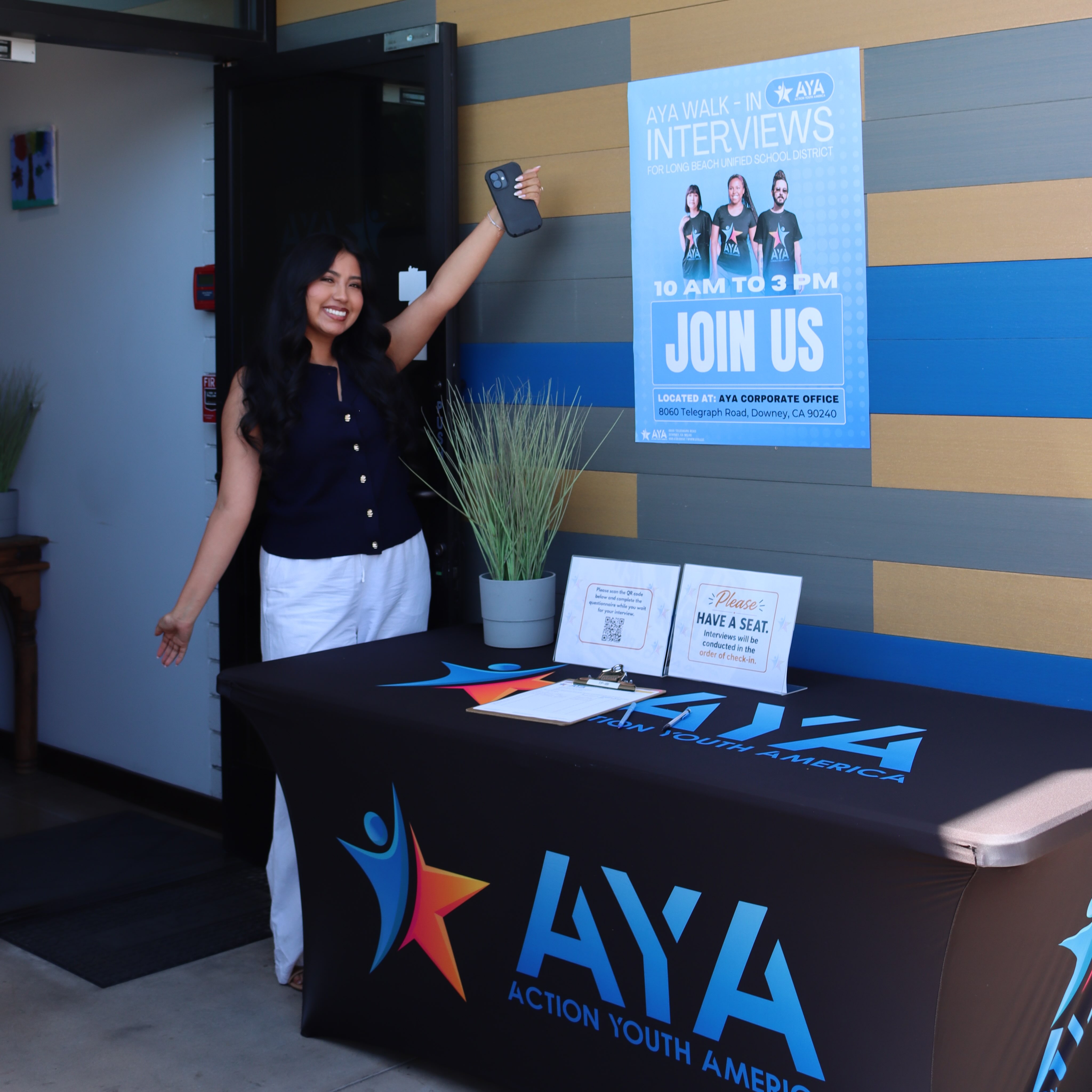 Welcoming future AYA team members! ✨
Today and tomorrow, our doors are open to meet passionate individuals interested in joining our team to serving the Long Beach Unified School District 💙
📍 AYA Downey Office
📆 July 16-17
⏱️ 10am- 3pm
#AYA #AfterSchoolPrograms #LBUSD #NowHiring #WalkInInterviews