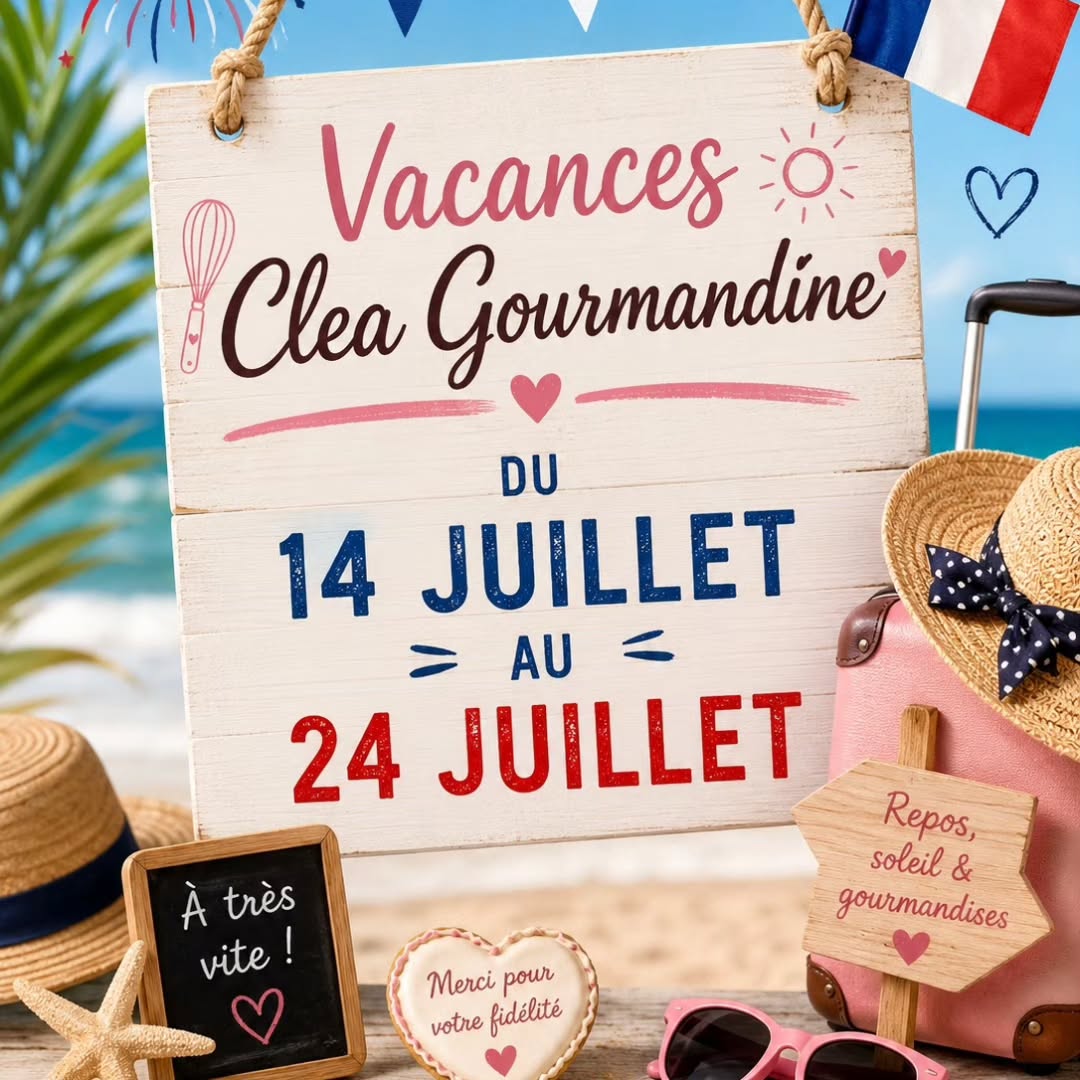 Un peu de repos, on se retrouve à la fin du mois en pleine forme et plein de nouveaux projets !!! 😎☀️
#vacances #cleagourmandine #profiter #soleil #gourmandise plaisir repos