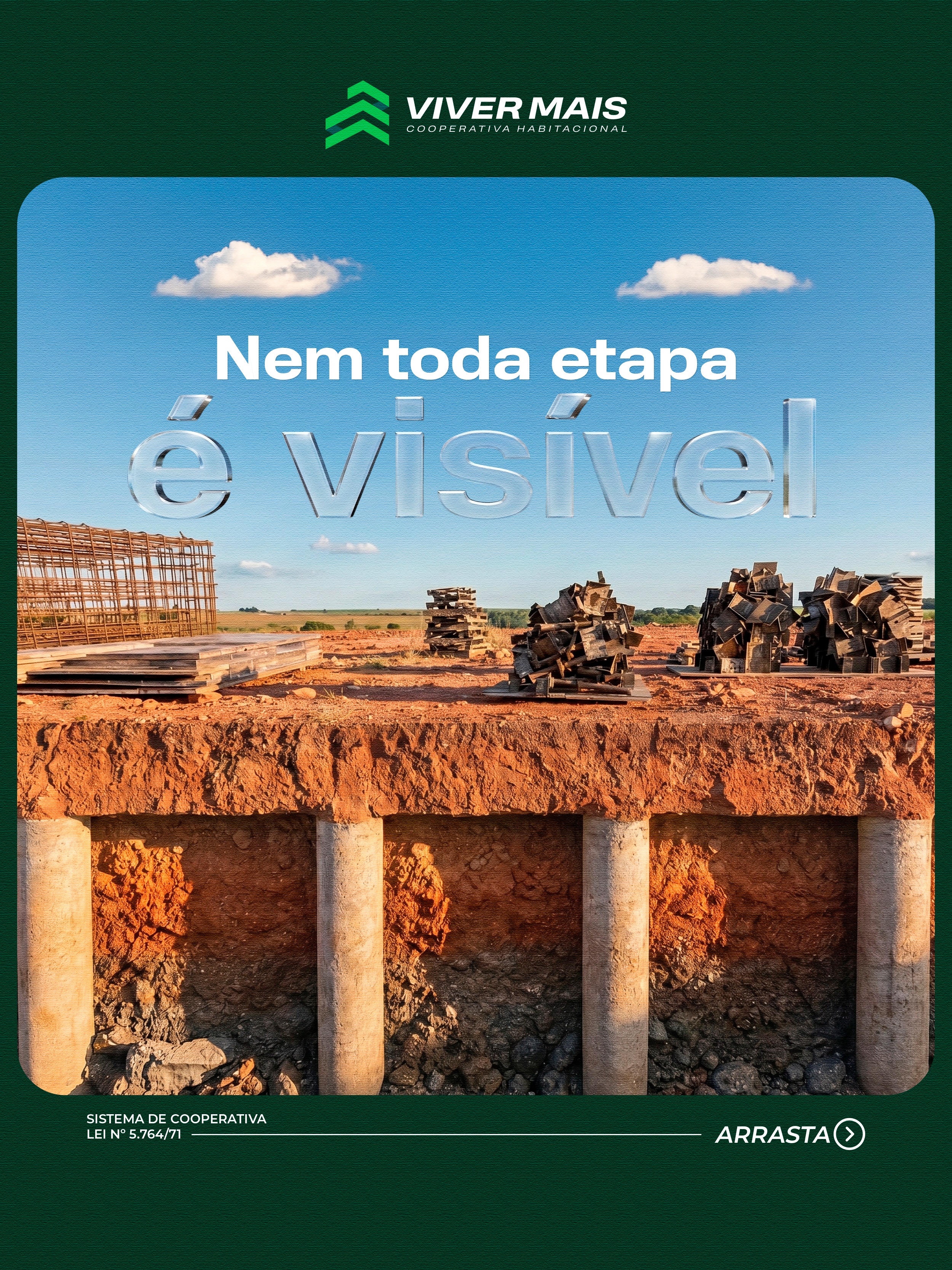 Nem toda evolução aparece na superfície. 🏗️
Por trás de cada empreendimento de qualidade, existem etapas que garantem segurança, durabilidade e um futuro sólido. É isso que transforma um projeto em um lar.