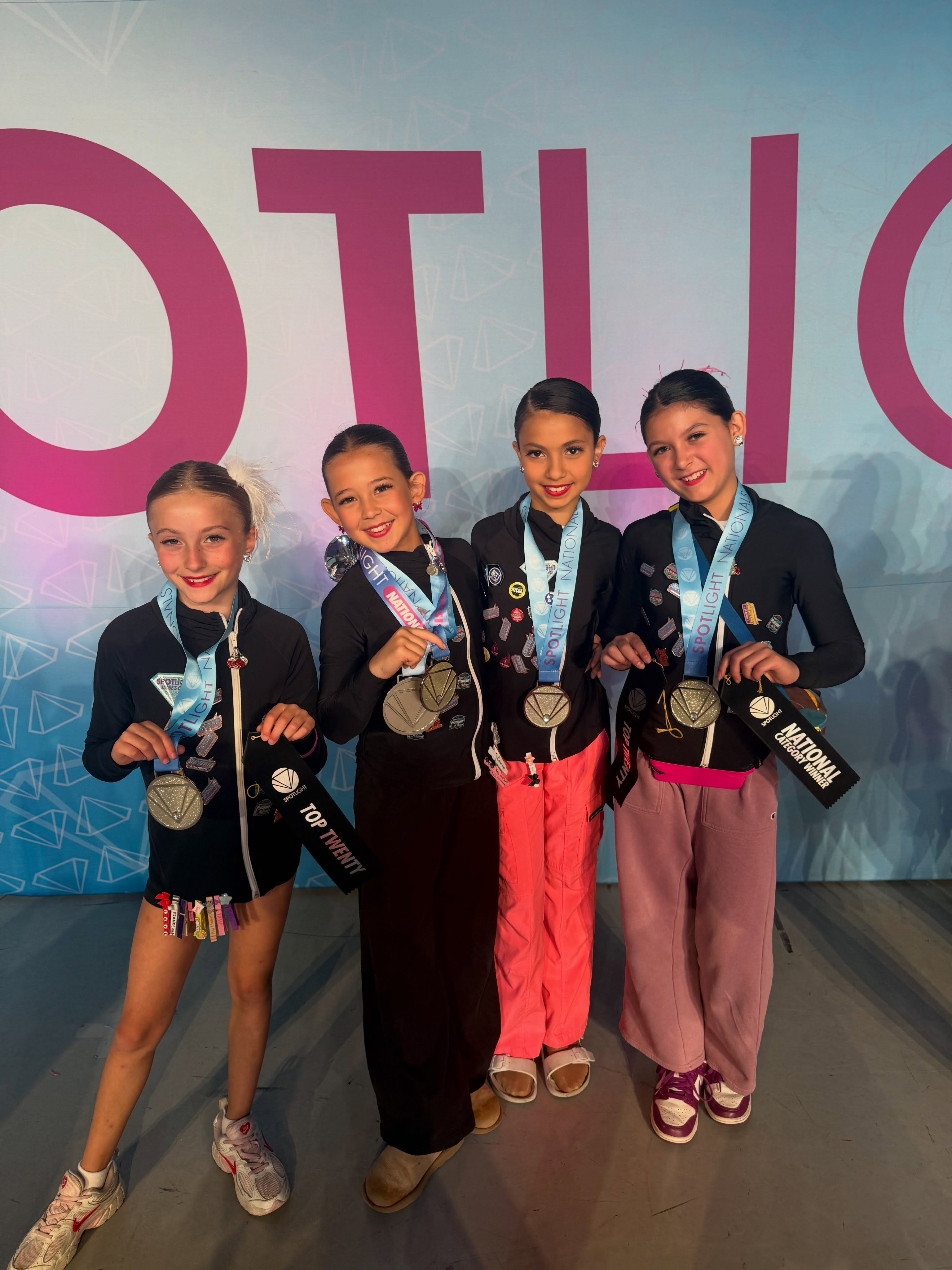 A huge congratulations to our soloists who competed at Spotlight Nationals this week! We’re so proud of you for your continued dedication and commitment to finishing the season strong!
Sloan B. “L.O.V.E.”- Diamond, 1st In Category, “Technical Skill” Spotlight Award 2nd Overall!💎
Lea “When I’m Dancing”- Diamond, 1st In Category, 7th Overall!💎
Genevieve “Confident”- Diamond, 1st in Category, 15th Overall!💎
Abrielle “Piano”- Diamond, 20th Overall!💎
Emerson “Ya Ya”- Diamond, 1st In Category!💎
Jiah “Buenos Aires”- Ruby, 3rd Runner Up National Junior Title Winner!❤️ Jiah also was chosen as a “Cut Above” dancer and performed in their lyrical extravaganza piece, AND got top 10 in Junior Dance Down!