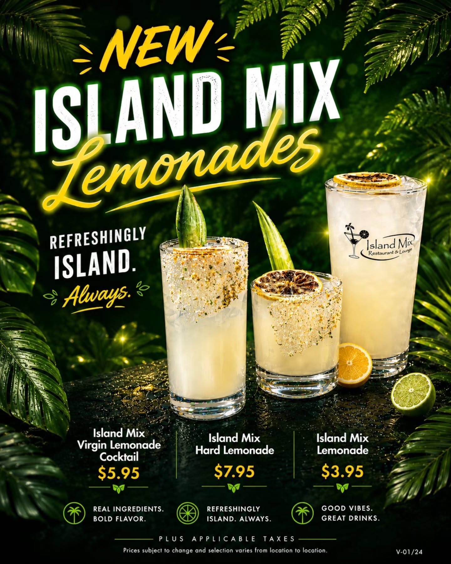 ๐ NEW at Island Mix! ๐
Meet your new favorite way to cool down this summer with our refreshing Island Mix Lemonades!
๐ฅค Island Mix Virgin Lemonade Cocktail โ $5.95
๐น Island Mix Hard Lemonade โ $7.95
๐ Island Mix Lemonade โ $3.95
Made fresh and packed with bold island-inspired flavor, these refreshing drinks are the perfect complement to your lunch, dinner, or a night out with friends & family.
Stop by today and discover your new summer favorite!
๐ Island Mix Restaurant & Lounge
1050 Brock Rd., Pickering
๐ 905-831-1649
Come "Taste the Mix!" ๐ดโ๏ธ
#IslandMix #IslandMixPickering #Lemonade #SummerDrinks