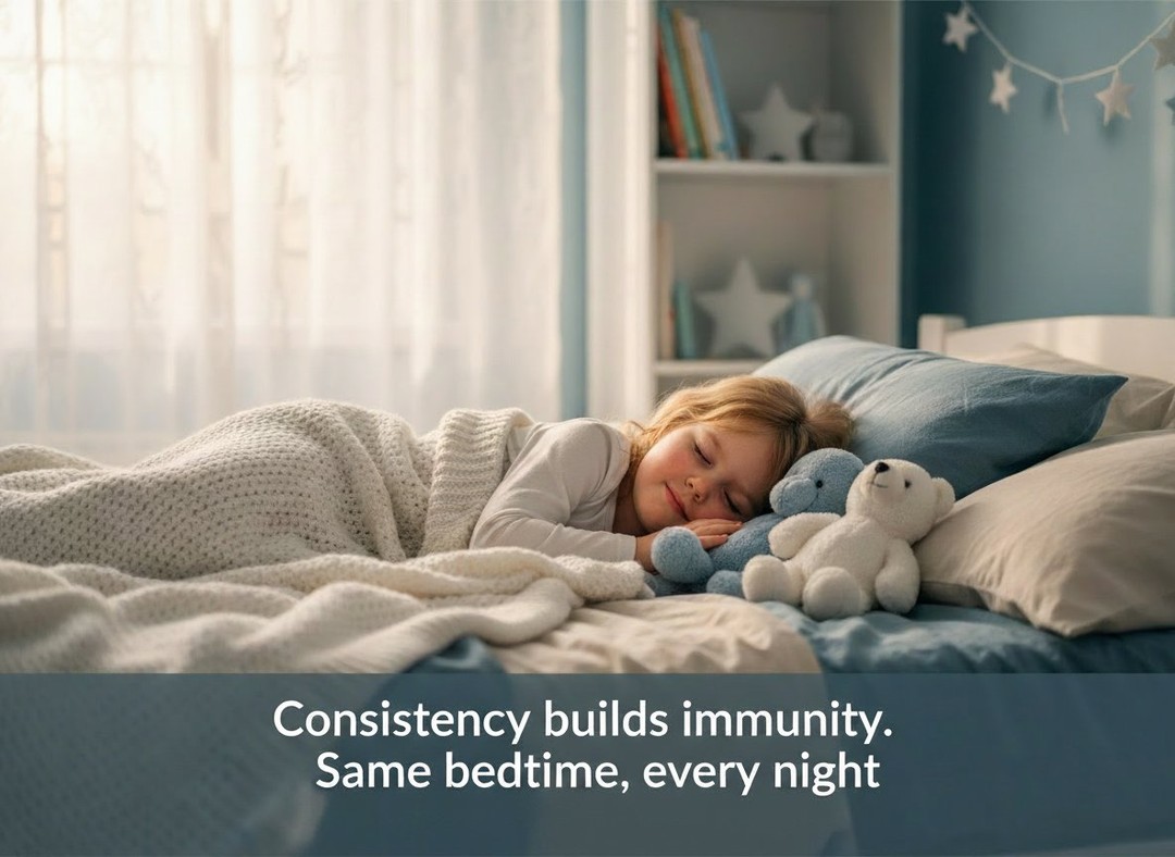 Consistency builds immunity.
Your child's immune system doesn't work well with chaos. It needs rhythm. It needs predictability. It needs the same bedtime, every single night.
When sleep is inconsistent, the immune system gets confused. Cortisol spikes. Melatonin production drops. And suddenly your child is catching every bug going around.
One of the most powerful things you can do for your child's health isn't fancy supplements or probiotics. It's a consistent bedtime routine.
Same time, every night. Even weekends. Even when life gets messy.
That consistency is what builds a strong, resilient immune system.
Comment CHART below and I'll send you our free sleep needs chart for 0-6 year olds.
#sleepmatters #gentleparenting #sleepnanny #tiredmums #parentinghelp #familyhealth #sleepsupport #immunehealth #childwellness #sleepscience
