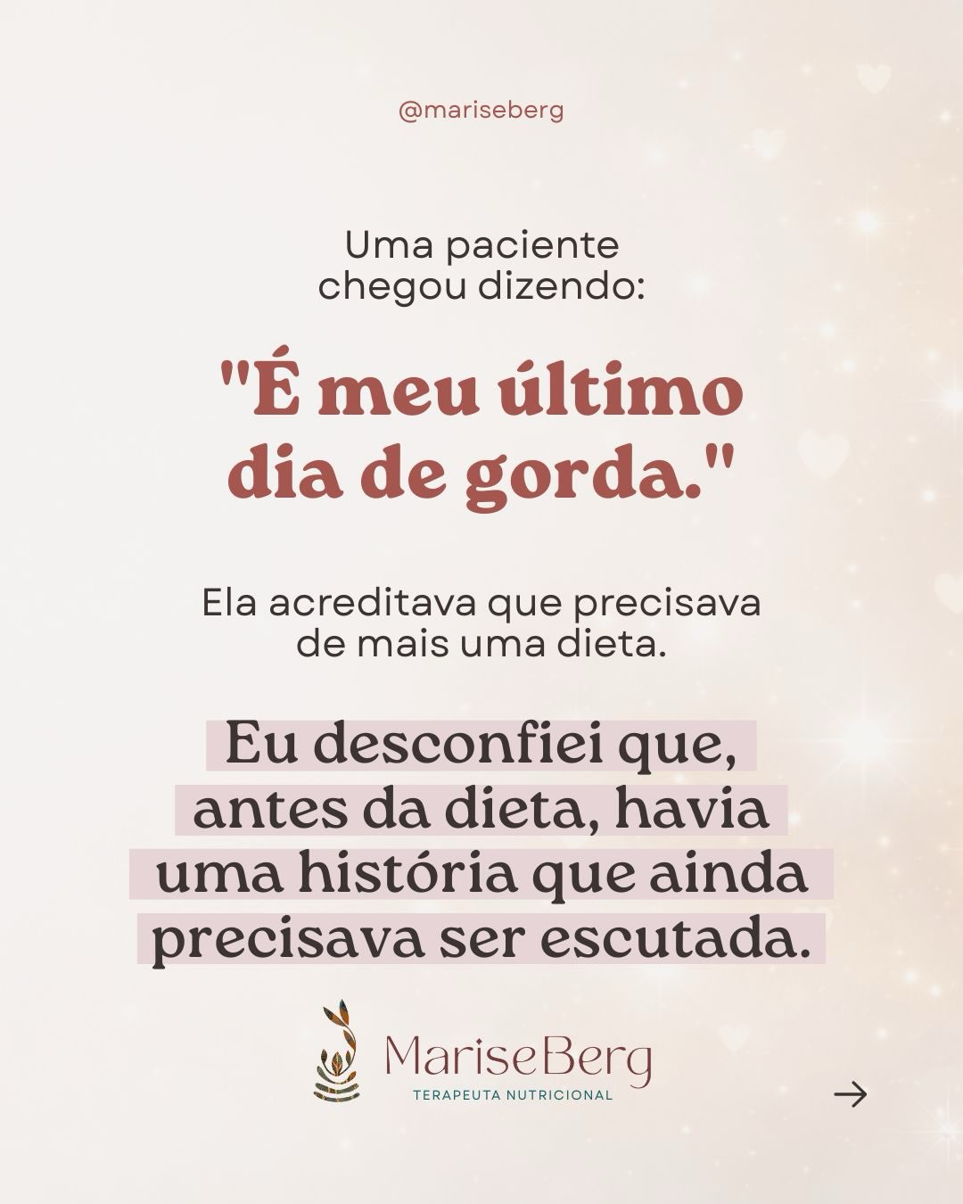 — Me desconectei de mim quando a minha mãe adoeceu.
Há frases que reorganizam uma consulta inteira.
Nenhuma dieta explicava o que acontecia com a Lua.
O corpo apenas fazia o que podia para sobreviver ao excesso de responsabilidades, ao medo, ao bom humor obrigatório e à falta de espaço para sentir.
Foi dessa consulta que nasceu “A Lua se reacendeu”, a primeira história da série Por trás do Garfo.
Escrevo essas narrativas inspiradas em histórias reais do consultório porque acredito que, ao acompanhar a história de outra pessoa, podemos encontrar um pouco da nossa.
Não são histórias sobre emagrecimento.
São histórias sobre a relação entre identidade, corpo e alimento.
E sobre pessoas que descobriram novas formas de cuidar de si.
É uma história sobre humor, menopausa, chocolate, suco verde e dança...
Mas, sobretudo, sobre uma mulher que descobriu que havia se desligado do próprio corpo.
Se você gosta de histórias...
ou sente curiosidade pelo que existe por trás do garfo...
o conto completo está no Substack.
Link na bio.