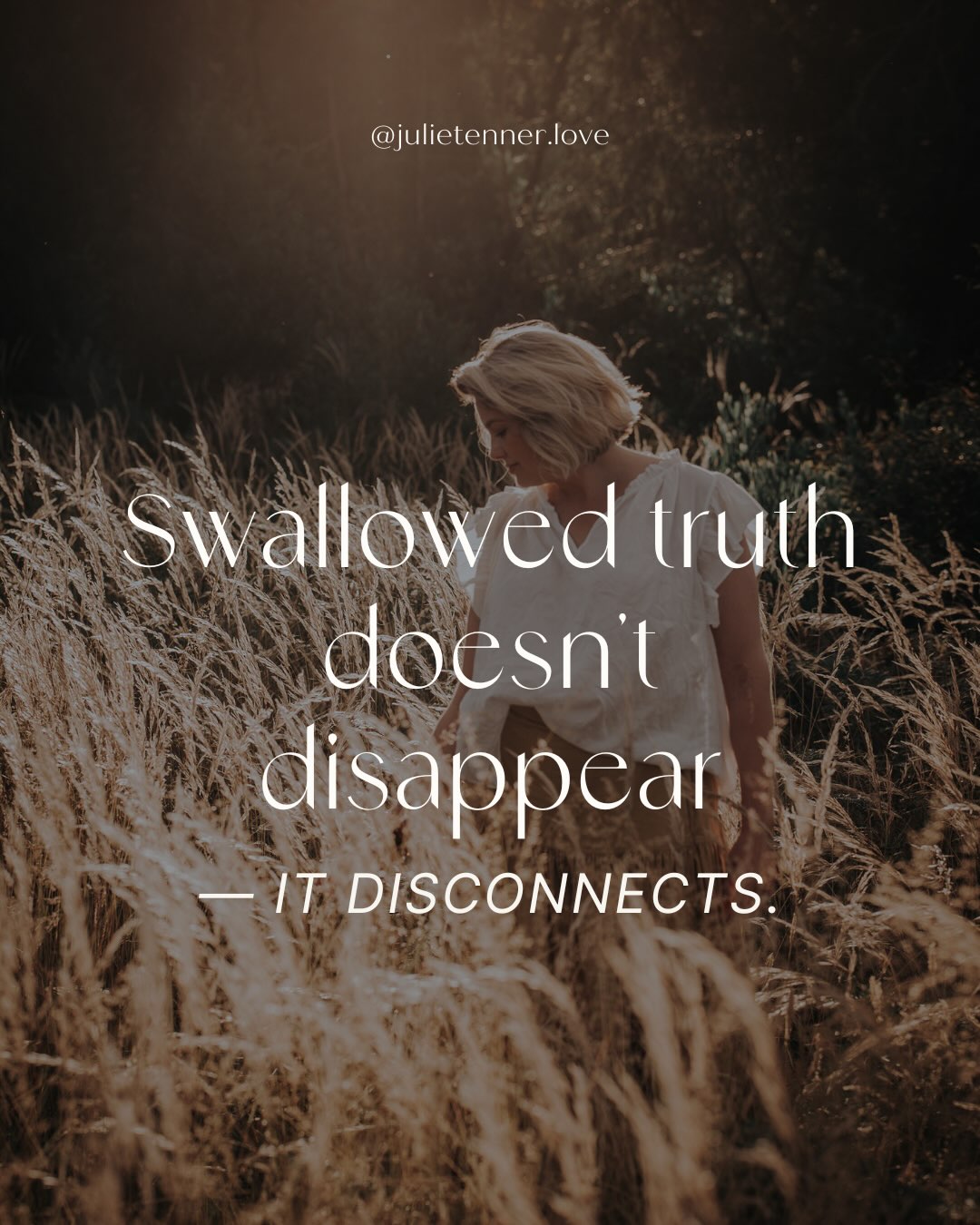 You’re sitting with a pile of swallowed truths - and it feels too much.
Too much to say.
Too late to speak.
Too messy to untangle.
“I should’ve said something back then…”
“I don’t want to dump all of this on him…”
“It’s not even his fault…”
Sound familiar?
Here’s what I want you to know:
💔 You can’t go back.
💗 But you can go forward.
You can honour what’s been held in silence without having to recount every painful moment.
You can let your journal hold what your nervous system isn’t ready to say out loud.
And you can choose, from this moment forward, to bring your truth into the relationship as it happens - instead of hiding it away.
It doesn’t have to be perfect.
It just has to be real.
Try this:
“Hey love, something just happened and I’m realising I would normally just swallow it. But I want to do this differently. I want to share with you, even if it’s messy.”
This is what it looks like to change the pattern.
This is what it means to choose love, again and again.
Not by pretending.
But by being in truth.
Even when it’s hard.
Especially when it’s hard.
If this post hit home - if you’re tired of swallowing your truth and ready to start speaking it - come join us inside Honey Club.
It’s where we practise this work together: daily support from me, monthly topic explorations, and a sisterhood of women who get it.
You don’t have to untangle it all alone - you just have to begin.
$44/month. Real conversations. Real change.
Join us here → https://julie-tenner.newzenler.com/courses/honeyclub
#womenscommunity #relationshiphealing #somaticpractice #consciouscommunication #relationshiptruths