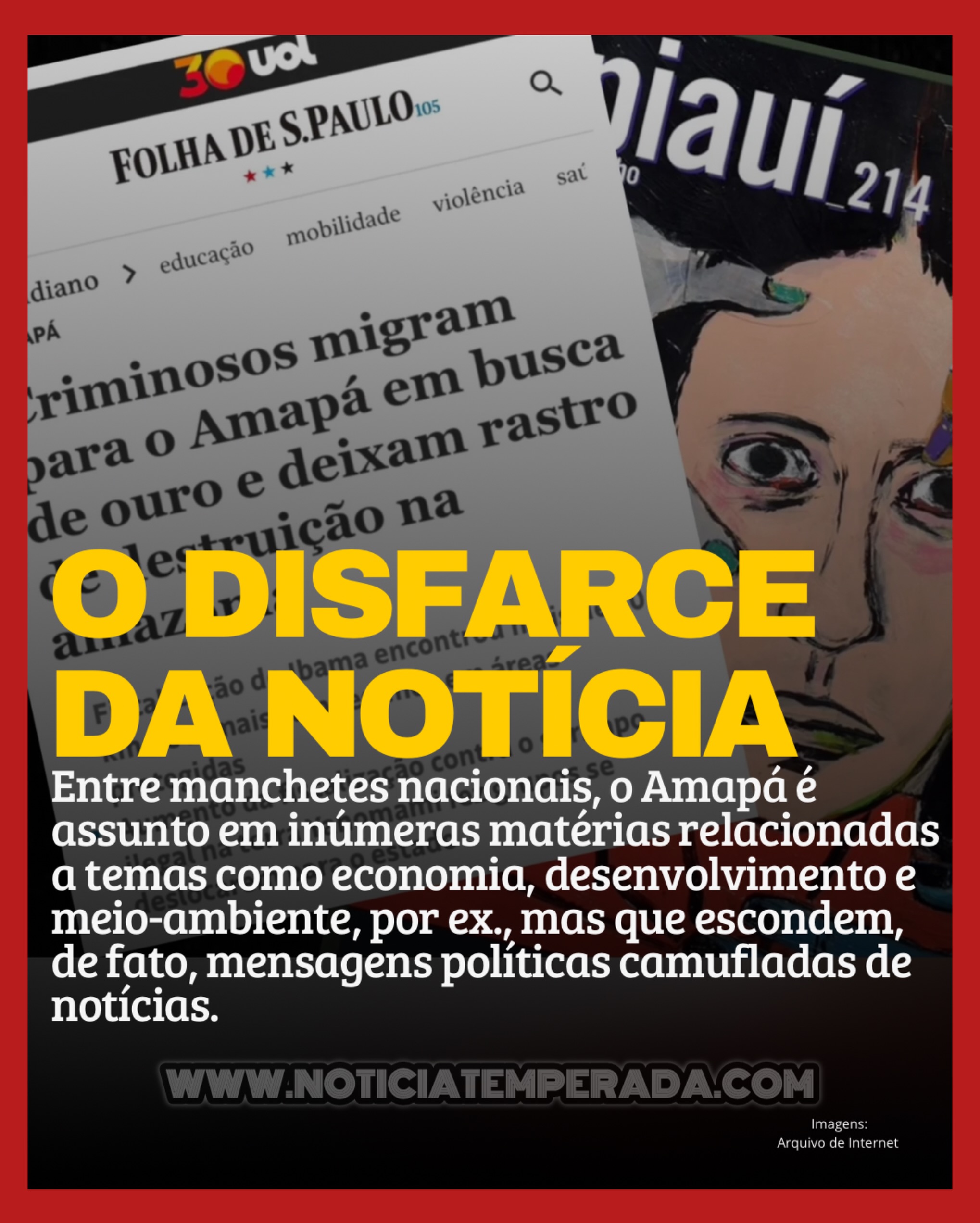 | Por Fernando França
- O Amapá, estado que ostenta orgulhosos 73% do território coberto por áreas protegidas, tornou-se nos últimos dias protagonista de duas grandes reportagens da imprensa nacional. Berço de dois políticos de expressão no Congresso — Davi Alcolumbre (União-AP), presidente do Senado, e Randolfe Rodrigues (PT-AP), líder do governo Lula —, a terra do meio do mundo vive uma encruzilhada entre preservação ambiental e desenvolvimento econômico. Mas a forma como os veículos do eixo Sul-Sudeste têm contado essa história revela escolhas de narrativas que vão além dos fatos.
Na última sexta-feira (10), a Folha de S. Paulo publicou uma ampla reportagem mostrando que o Amapá é hoje a nova rota do garimpo ilegal na Amazônia. Segundo o jornal, criminosos expulsos da Terra Indígena Yanomami e de Mato Grosso migraram em massa para o estado, impulsionados pelo alto preço do ouro — que quase dobrou nos últimos dois anos — e pela atuação de facções como PCC e Comando Vermelho.
Enquanto isso, do outro lado do estado, a revista Piauí dedica sua edição de julho à transformação de Oiapoque, município na ponta norte do Brasil, palco da exploração de petróleo na costa do Amapá num ponto em que a imprensa nacional insiste em chamar de “Foz do Amazonas”, confundindo o leitor sobre a localização real dos poços.
No entanto, as reportagens conduzem o leitor a conclusões políticas que favorecem a oposição ao governador Clécio Luís.
Matéria completa em
www.noticiatemperada.com
Link no story