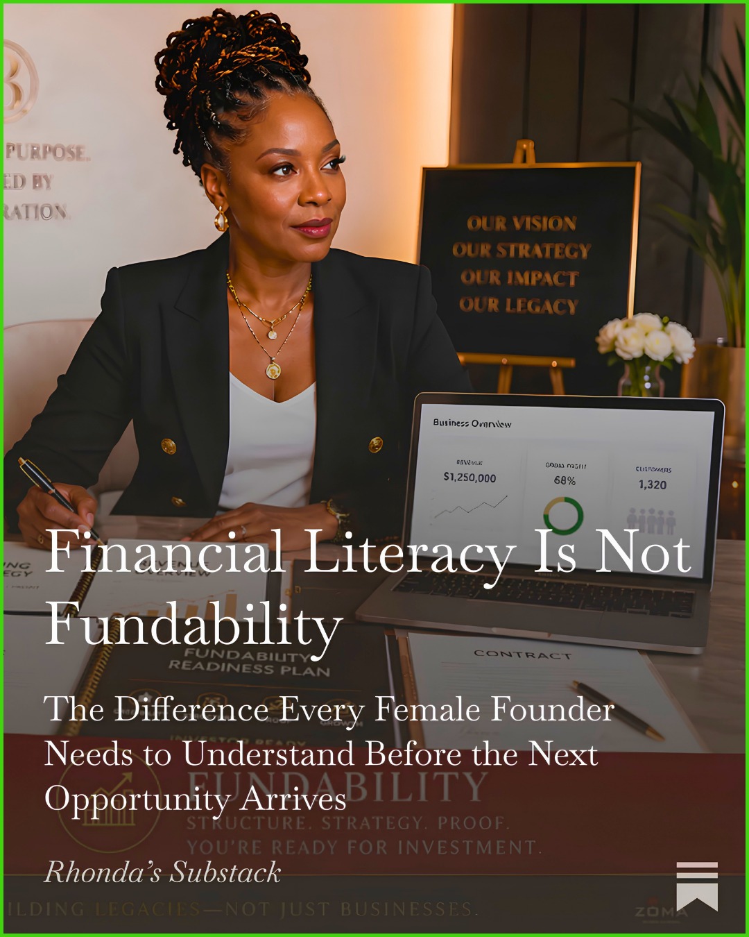 Financial literacy is NOT fundability.
And too many founders are learning that difference when opportunity is already on the table.
Here’s the thing:
You can know how to budget
and still have messy records.
You can understand profit
and still have weak pricing.
You can know cash flow
and still lack predictable revenue.
that's because financial literacy helps you understand money.
Fundability however, helps your business become trusted with money.
Big difference.
Because capital doesn't only look at what you know.
It also looks at what your business can prove.
My new Substack article is now live.
In it, I'm breaking down why women founders cannot afford to confuse the two in 2026.
🔗 Link in bio.
And if you're ready to build the structure beneath your brilliance...
Join Power Circle™.
It's a community for women founders who are ready to move from isolation, guesswork, and scattered effort into structure, accountability, and strategic readiness.
If this is you, drop the word "Ready" and let's get started.
#fundability
#thefundabilitystrategist #womeninbusiness #womenledbusiness