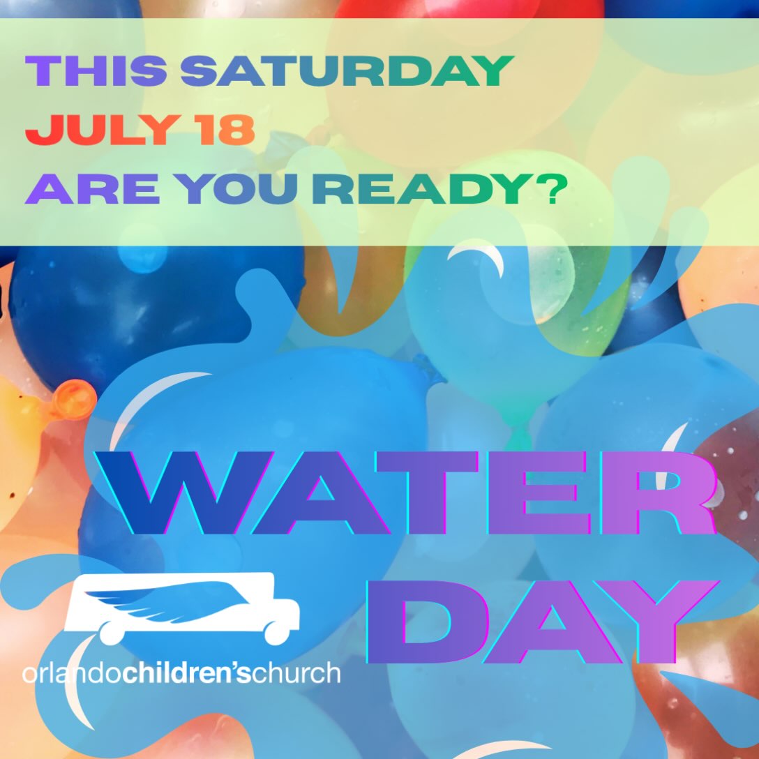 This Saturday, come ready for a fun water day! We’ll have a water slide, water balloons, and more! See you then!!