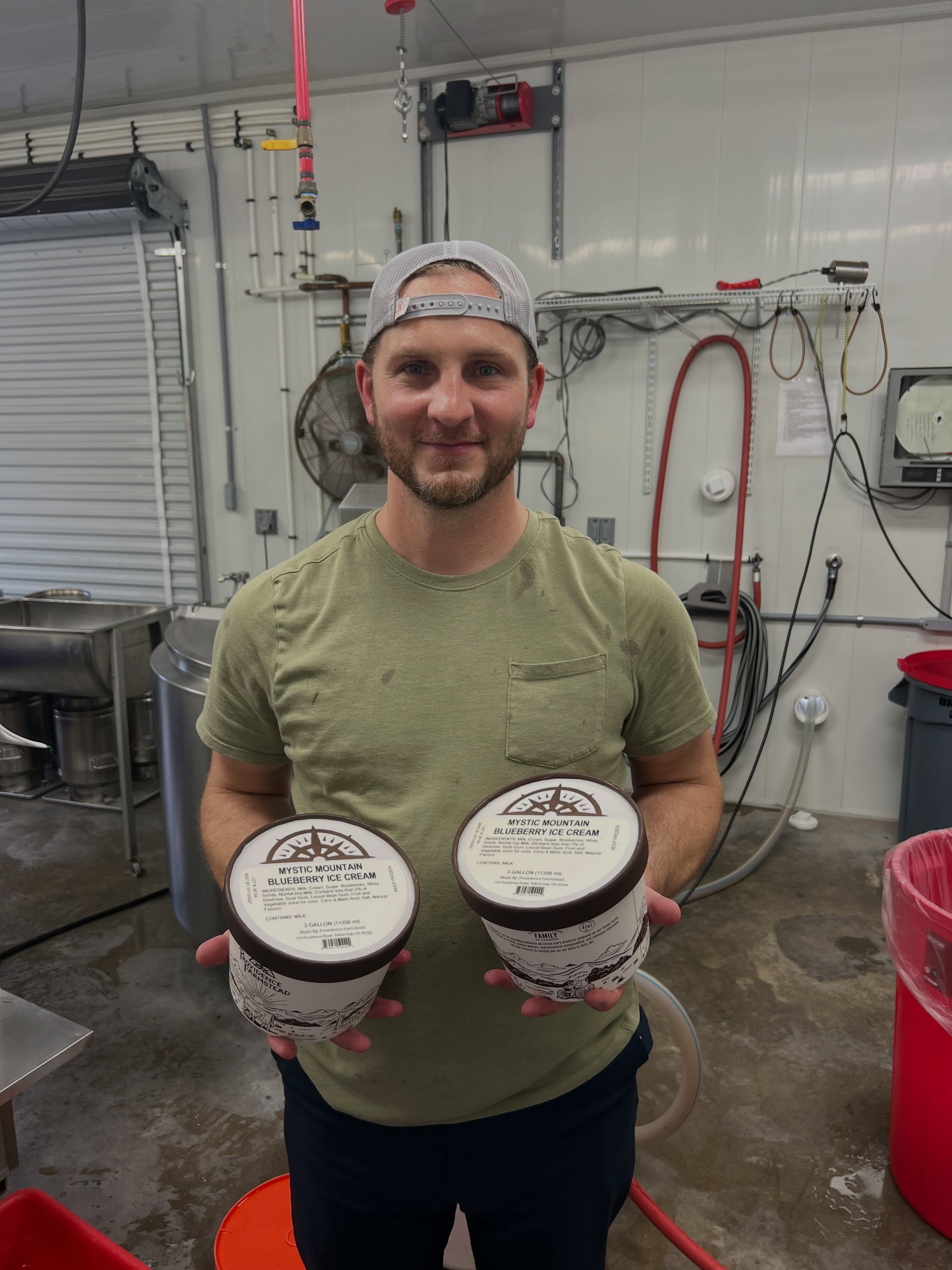 There’s a lot of hard work behind every batch of ice cream and we couldn’t be more excited to introduce the people who make it happen!
Meet Jeremy, our Creamery Manager, who leads the production of our handcrafted ice cream and cheese curds alongside Ian. Their dedication, creativity and passion for creating high quality products at Providence Farmstead are what make every batch so special.
As we continue introducing new flavors, we also want to take a moment to thank our customers. Every visit, support and feedback means the world to us. We are so grateful to be apart of such an amazing community.
If you haven’t stopped by the Farmstead Market lately, now is the perfect time- we’ve added new flavors to our lineup, and we can’t wait for you to try them!