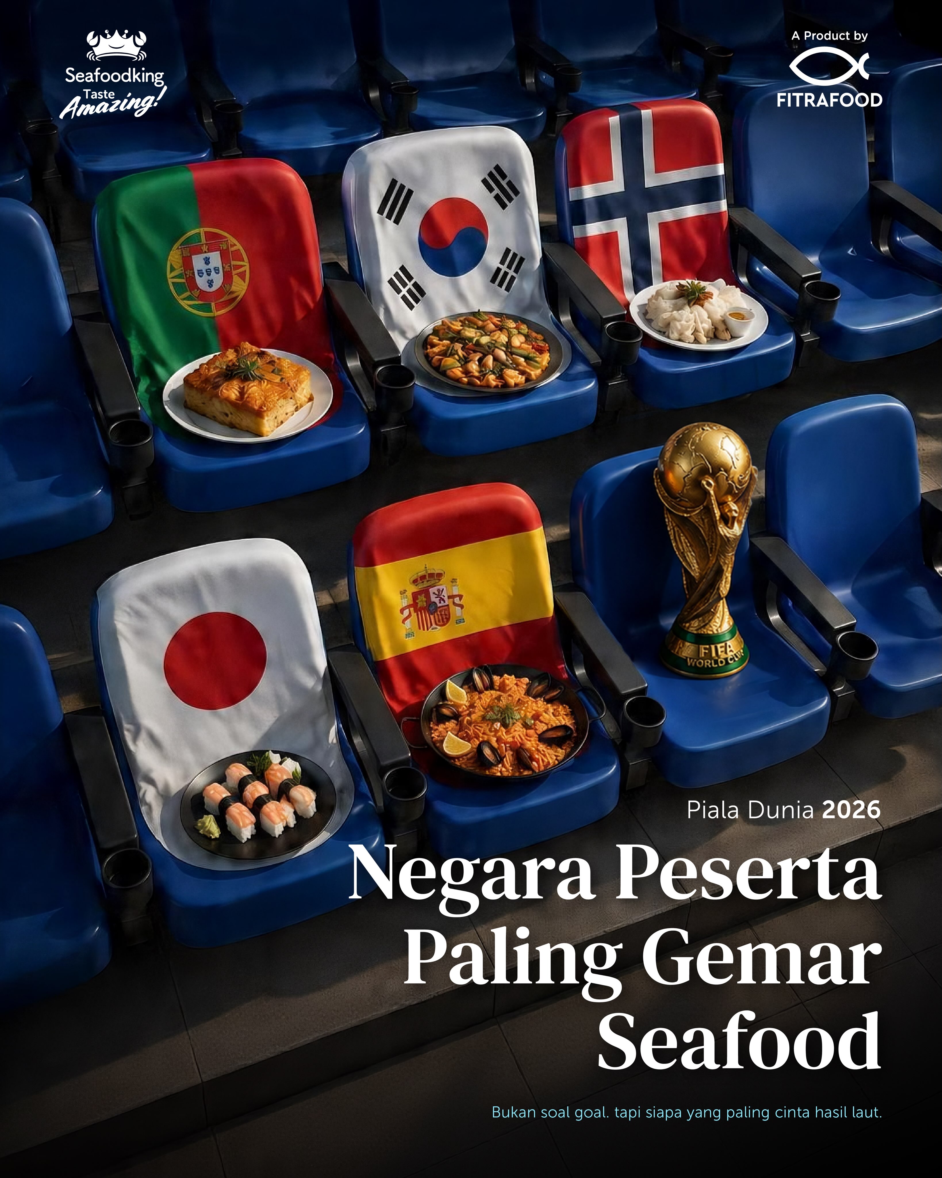 Piala Dunia mempertemukan 48 negara dengan budaya yang berbeda, termasuk cara mereka menikmati Seafood. Ada yang terkenal dengan Bacalhau, Paella, Sushi, hingga ikan bakar. Satu hal yang sama? Mereka selalu mengutamakan kualitas di setiap sajian. 🌊✨
Di Seafoodking, semangat itu juga di-hadirkan untuk keluarga Indonesia. Dengan produk Seafood berkualitas premium, setiap hidangan di rumah bisa terasa istimewa dan penuh cita rasa. Karena kualitas terbaik selalu menghasilkan pengalaman makan yang #TasteAmazing ! 💙
#Seafoodking #Fitrafood