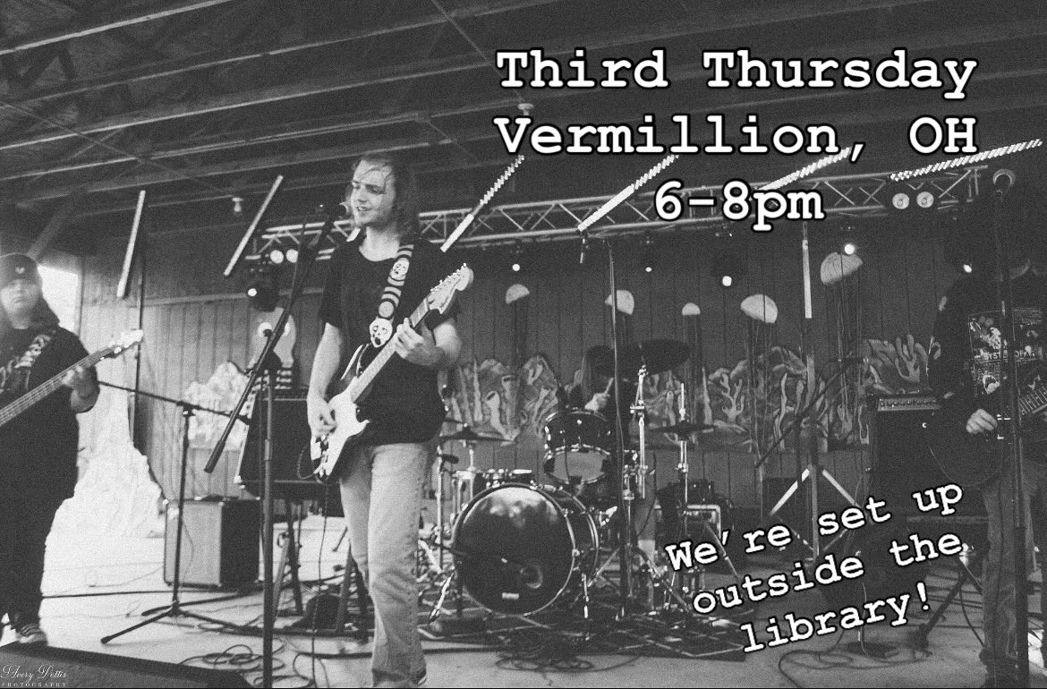 We’re so excited to be back playing Third Thursdays in Vermilion, Ohio! Catch us playing a unique set of originals and covers from 6 to 9 PM right across from the library!
DM for details or questions, we hope to see you there!