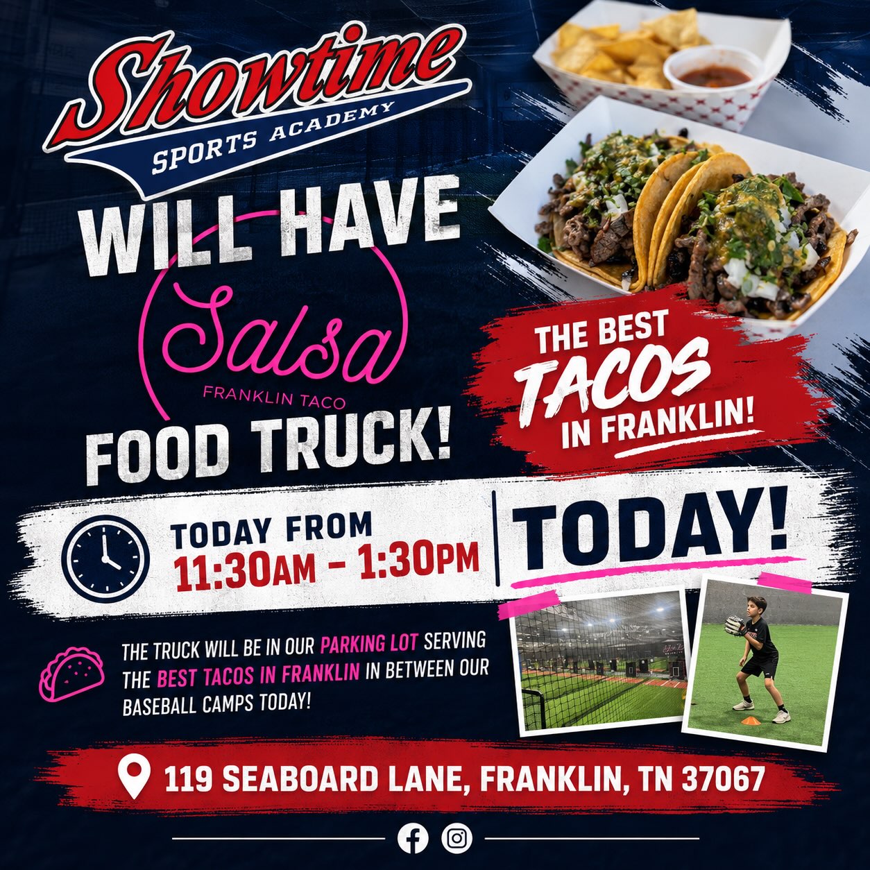 Come today to Showtime for lunch! @salsafranklintaco
