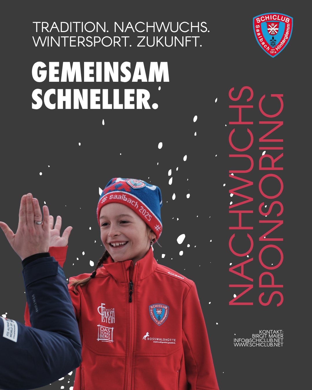 Große Ziele beginnen mit kleinen Schwüngen. ⛷️
Unsere Nachwuchsarbeit ist eine Herzensangelegenheit – und gleichzeitig eine Investition in die Zukunft des Skisports. ❄️ Mit starken Sponsoring-Partnerschaften schaffen wir die besten Voraussetzungen dafür, dass junge Talente trainieren, wachsen und wertvolle Erfahrungen sammeln können. Jede Unterstützung hilft uns dabei, Trainings, Ausrüstung, Rennen und gemeinsame Erlebnisse möglich zu machen. Gemeinsam geben wir unserem Nachwuchs nicht nur Unterstützung, sondern auch eine starke Gemeinschaft auf dem Weg nach vorne. 🎿
Du möchtest unseren Nachwuchs auf seinem Weg begleiten und junge Skitalente fördern? Jede Unterstützung schenkt wertvolle Chancen, besondere Erlebnisse und ganz viel Rückenwind. ❤️
Mehr über die Fördermöglichkeiten erfährst du bei Birgit Maier:
📧 info@schiclub.net
🌐 www.schiclub.net
#Nachwuchssponsoring #SchiclubSaalbachHinterglemm #GemeinsamSchneller #Jugendförderung