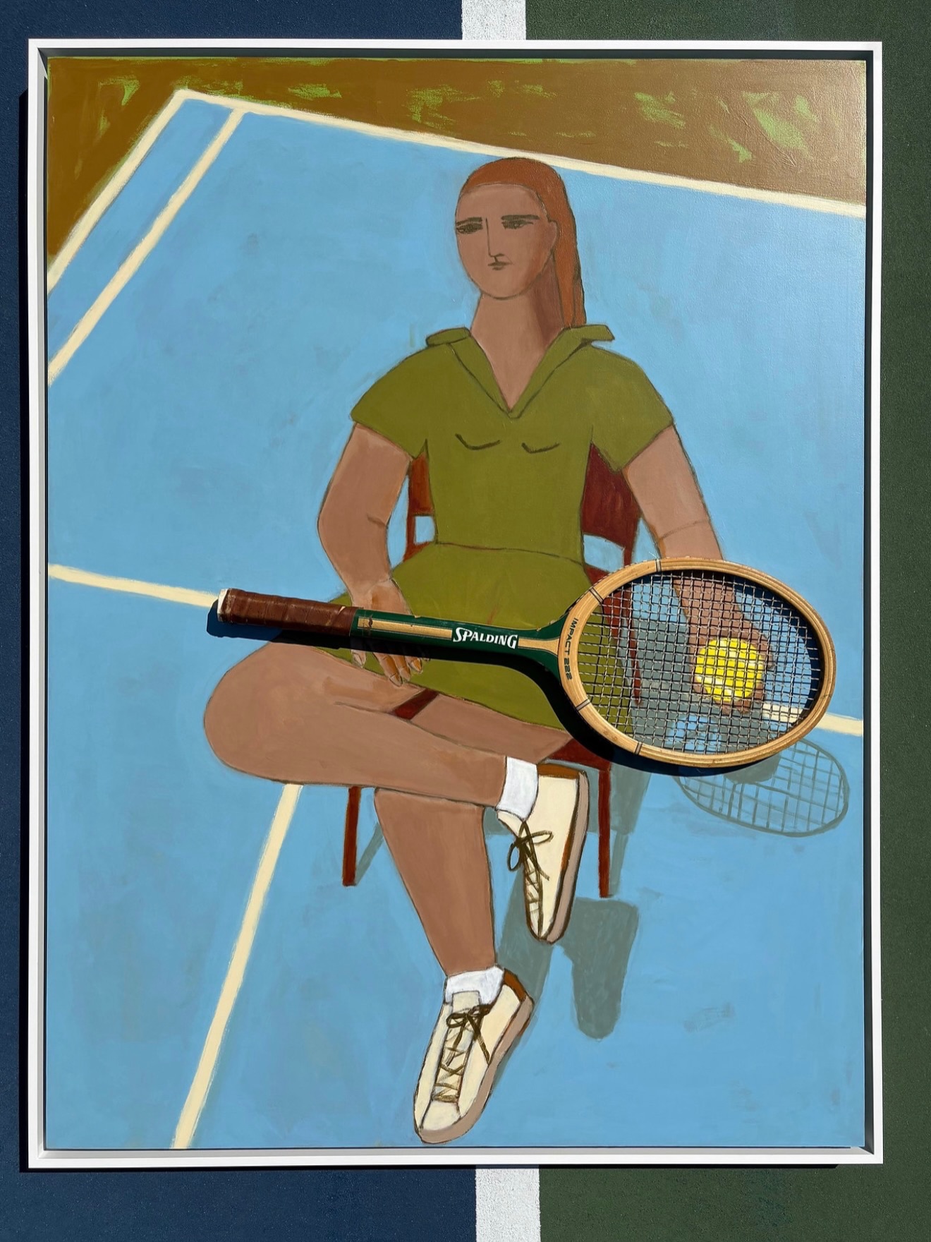 Tennis, but make it art. 🎾
“Bridget’s Court, Bridget’s Call” by Alison Duncan is one of those pieces that stops you in your tracks. Painted in acrylic on a wood panel, Alison added a vintage tennis racket, creating an incredible mixed-media piece.
At nearly 49” x 37”, it is playful, unexpected, and full of personality…perfect for a tennis lover, a sports-inspired space, or anyone who appreciates art that starts a conversation.
Available now as part of the Summer Sale through July 19, and currently 30% off. Don’t miss this one-of-a-kind piece!