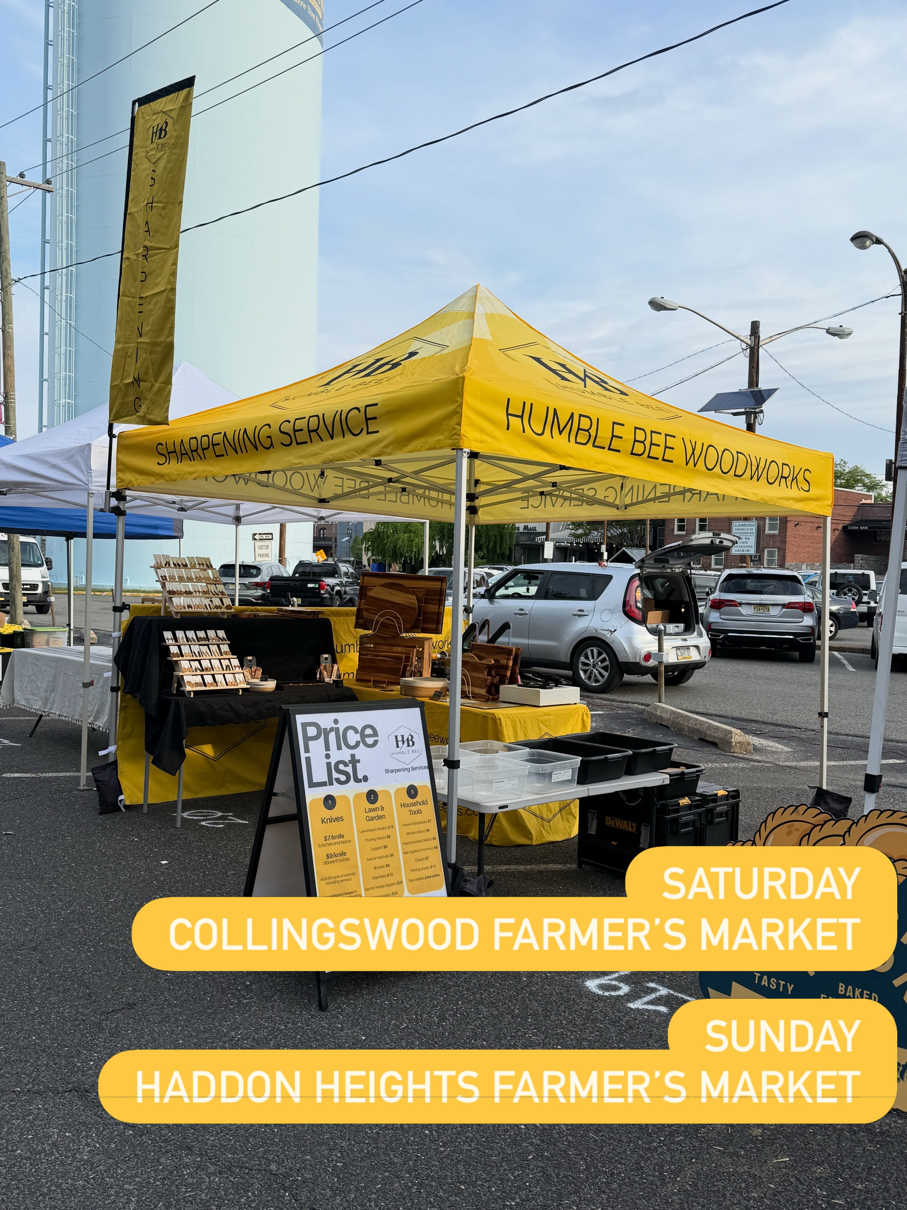 Hey Collingswood! We will see you tomorrow! We are down near the bottom of the map this week next to some delicious bbq. So don’t forget your knives and your appetite!