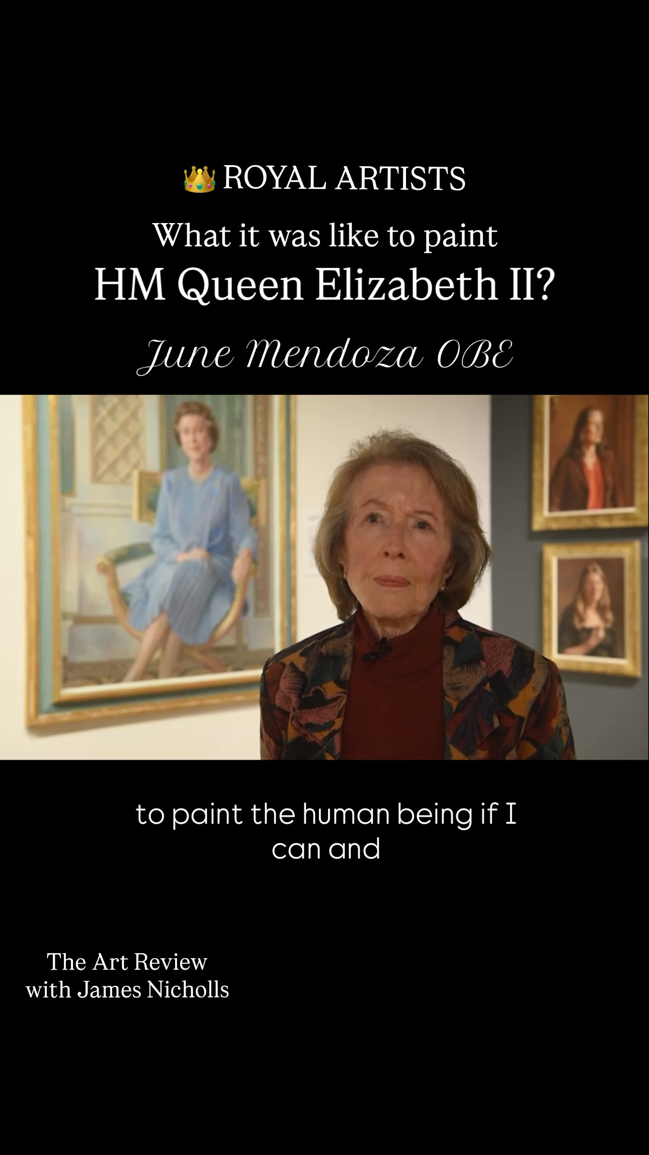 👑 ROYAL ARTISTS
What was it really like to paint HM Queen Elizabeth II?
Few artists knew HM Queen Elizabeth II as a sitter better than the renowned portrait painter June Mendoza OBE. Australian-born, June became one of Britain's most celebrated portrait artists, painting Her Majesty on numerous occasions throughout her distinguished career.
In this rare archive interview, which I recorded for The Art Review at the Royal Society of Portrait Painters Annual Exhibition at London's Mall Galleries, June shares her personal memories of painting HM Queen Elizabeth II and offers a fascinating insight into working with one of the world's most recognisable and respected figures.
Her distinguished career included portraits of members of the Royal Family, Prime Ministers, military leaders and many of Britain's most influential personalities. Her reflections provide a remarkable glimpse into the relationship between artist and monarch, and the enduring role portraiture continues to play in recording history.
This interview marks the beginning of a new series, 👑 Royal Artists, drawing on my archive of conversations with the artists, curators and historians who have helped shape the visual story of the British monarchy.
It is a privilege to share these remarkable conversations through The Art Review, preserving the voices and insights of those who have contributed to Britain's rich artistic and royal heritage.
QUESTION: What surprised you most about June's reflections?
#royalsocietyofportraitpainters #royalartists #queenelizabethii #portraitPainting #royalfamily