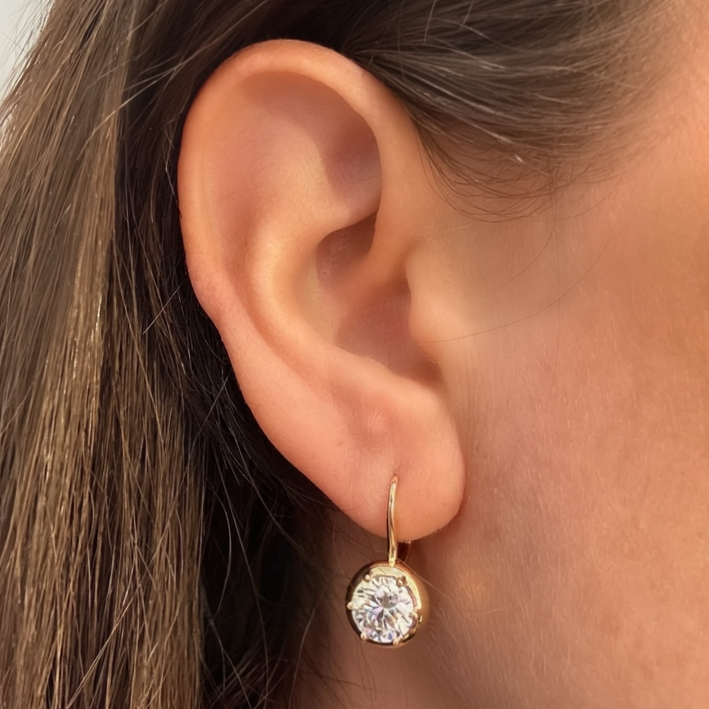 Emmerson domed bezel dangly earrings ✨ our signature bezel style we’ve been doing on tons of pendants but now in an earring 🥰