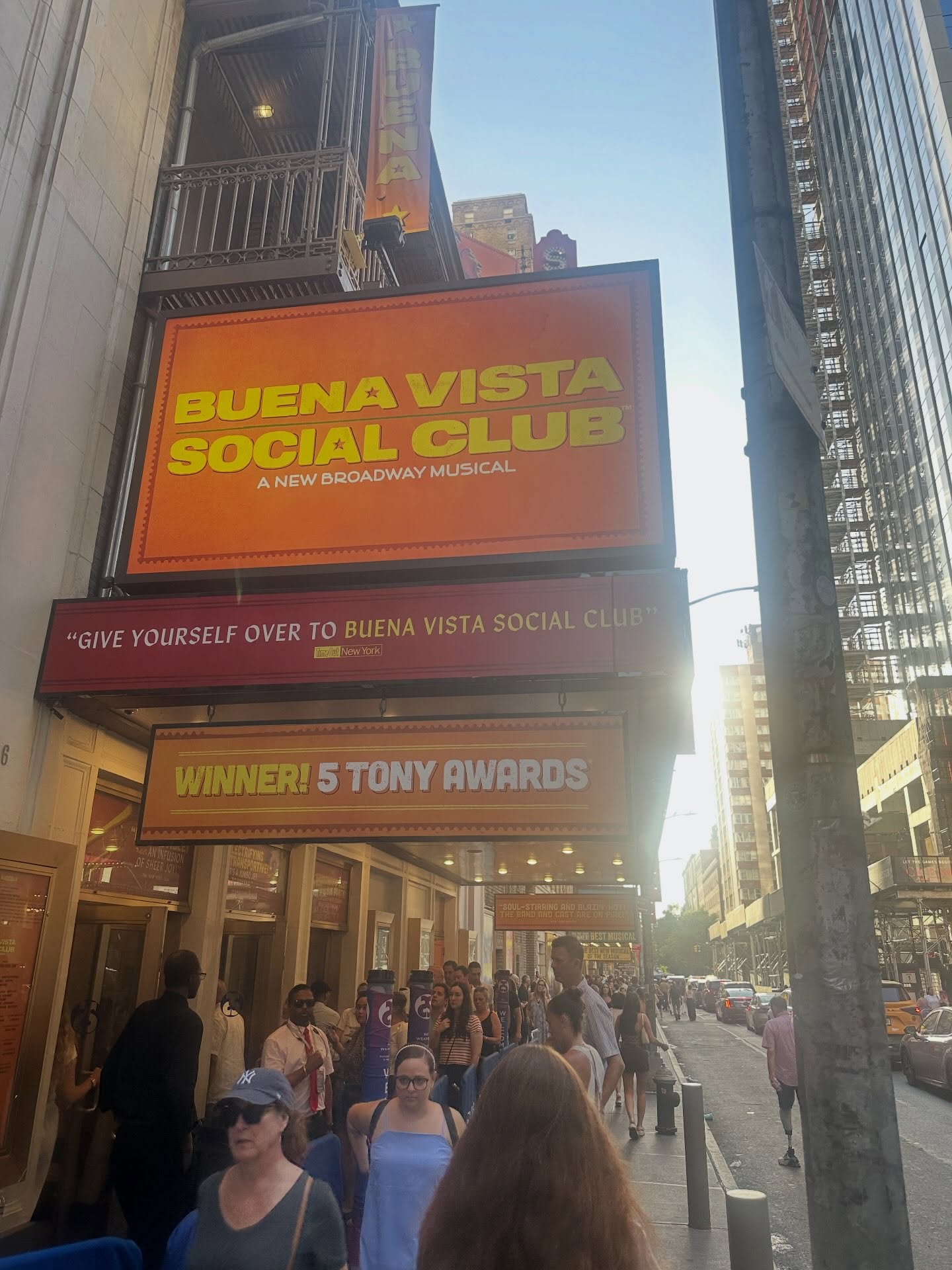 Finally got to see not one but 2 of my talented friends- who are basically family…killing it in Buena Vista Social Club! Sophia was incredible as Omara Portuondo and Juancho was amazing singing and on guitar. What a show. So proud of y’all! 🎶💥 #buenavistasocialclub #broadway #nyc