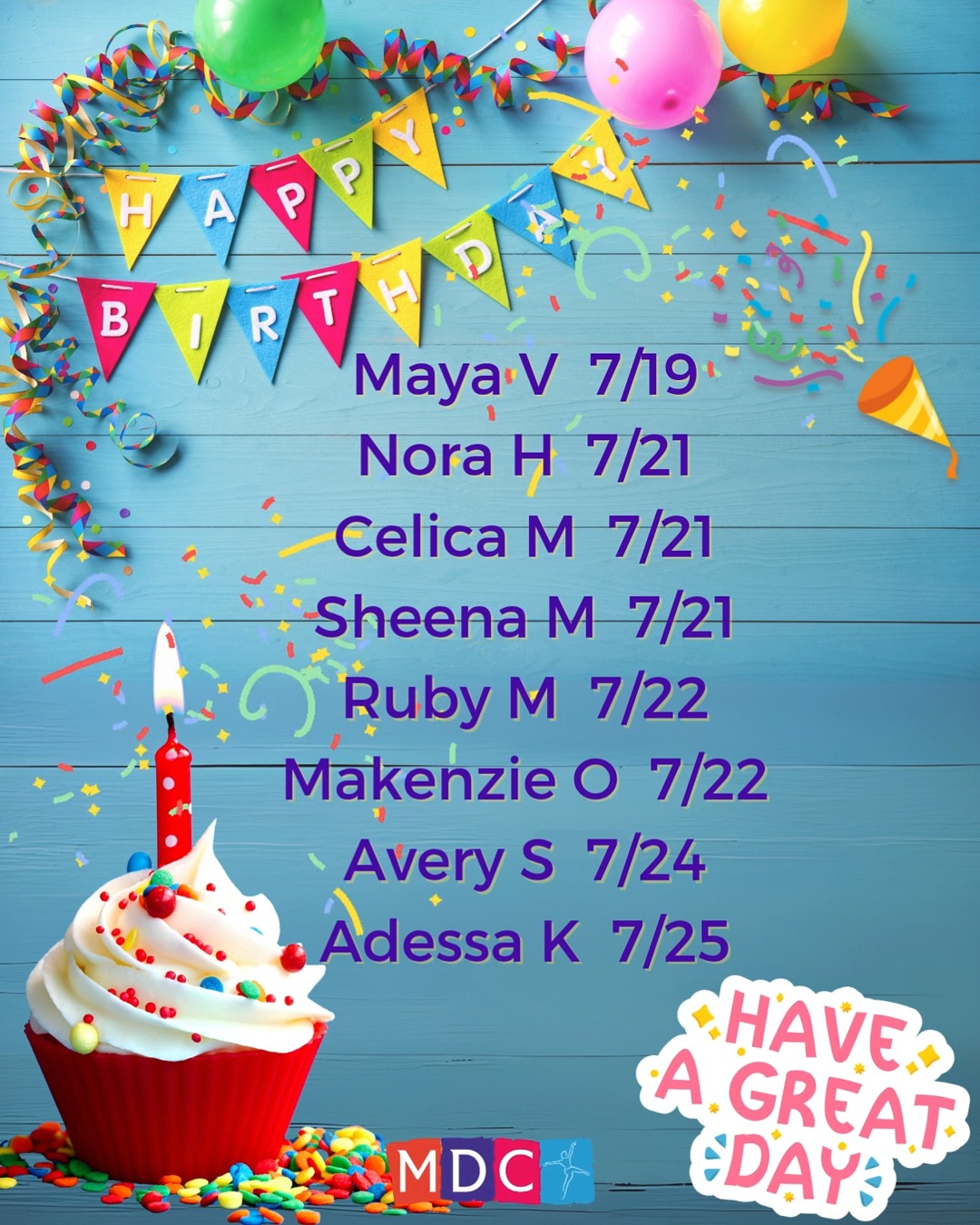 Happy birthday to our dancers celebrating this week! π₯³π Enjoy YOUR day!