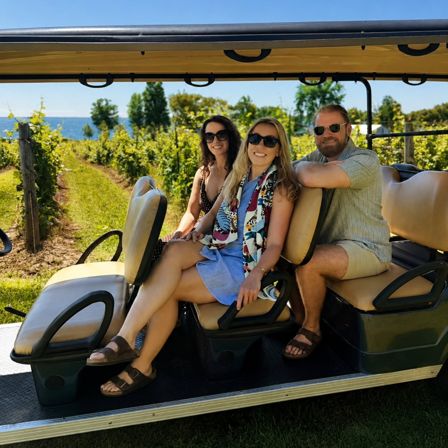 Discover the heart of Waupoos Estates.
Take a behind-the-scenes journey across our waterfront estate on our Estate Discovery Tour. Travel by golf cart through the vineyards, orchards, gardens, farm, and animal pastures while learning about the history and agriculture that make Waupoos unique.
The tour includes a stop at the shores of Lake Ontario before finishing with a guided tasting of our estate wines.
🛺 1 Hour
🍷 Guided Wine Tasting Included
💲$65 per person
The perfect experience for wine lovers and anyone wanting to truly explore the estate.
Short on time? See it all in 30 minutes.
Our Estate Discovery Express Tour is the perfect way to experience Waupoos Estates. Ride through the vineyards, orchards, gardens, farm, and pastures before stopping at the waterfront for some incredible views and photo opportunities.
Your tour finishes at the Citrus Lounge, where you'll enjoy a refreshing drink included with your experience.
🛺 30 Minutes
🍹 Drink Included
💲$30 per person
A quick, scenic adventure that's perfect for first-time visitors, families, or anyone looking to experience the beauty of the estate.
#PrinceEdwardCounty #WaupoosEstates #PECWine #OntarioWine #GolfCartTour ExplorePEC WaterfrontWinery VisitPEC