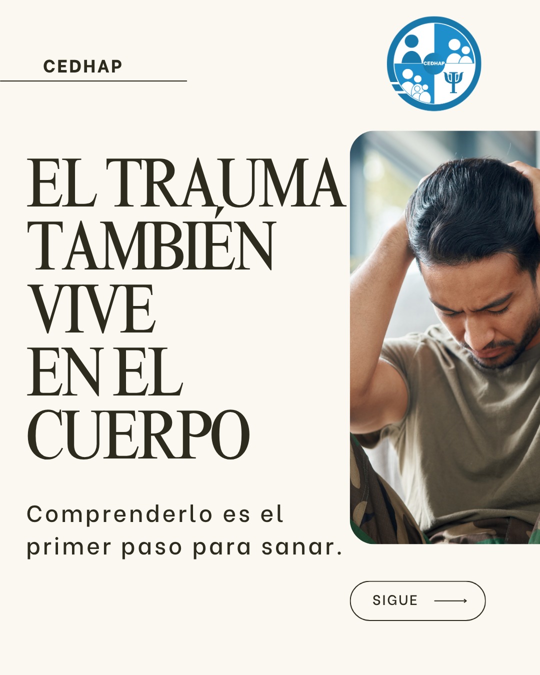 El trauma puede dejar huellas en el cuerpo y mantener al sistema nervioso en estado de alerta, incluso cuando el peligro ya pasó.
Comprender estas respuestas es el primer paso para sanar.
En CEDHAP contamos con especialistas que pueden acompañarte en este proceso.
📅 Agenda tu cita.
#CEDHAP #SaludMental #Trauma #Psicoterapia #BienestarEmocional