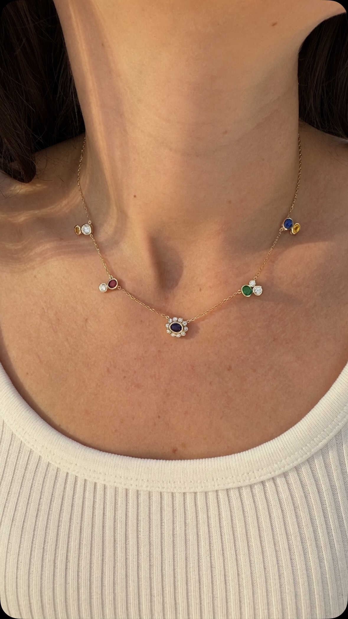 One of my favourite pieces we’ve ever made. With an array of my client’s old stones we designed a whimsical every day necklace 🎇