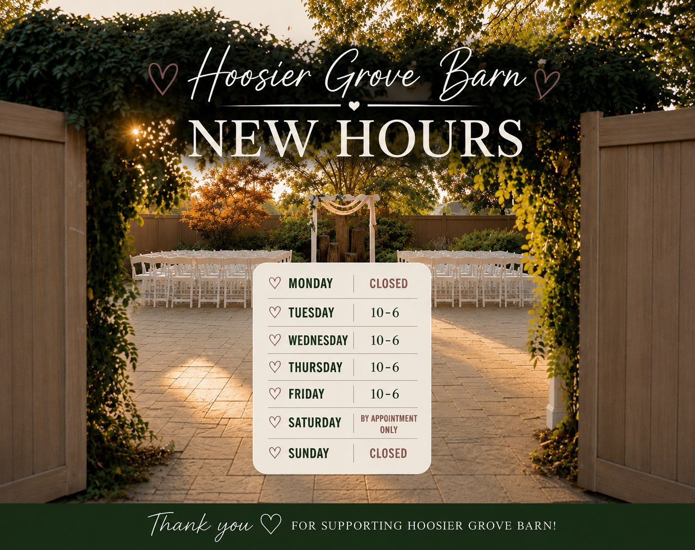 New hours✨