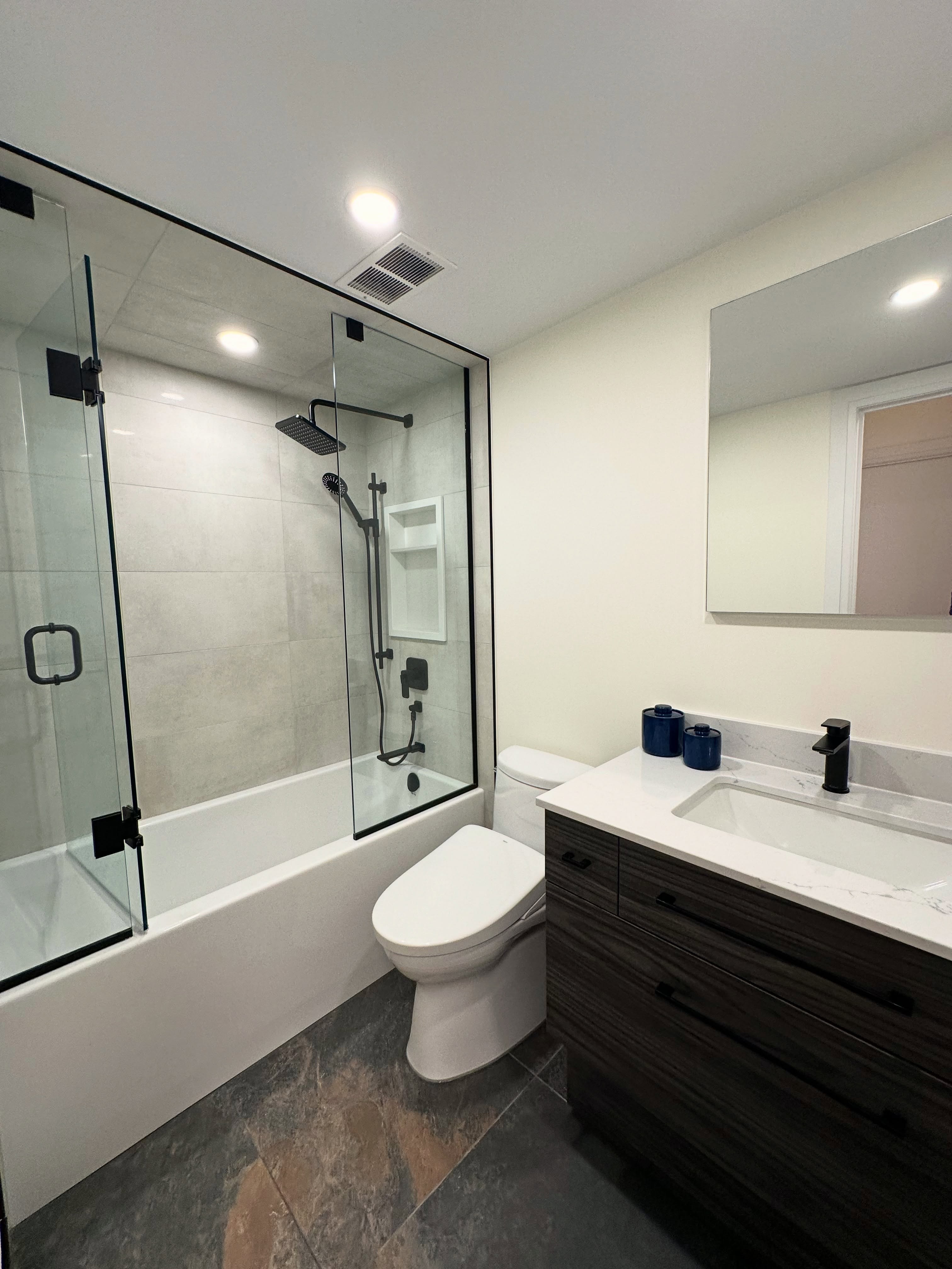 Some transformations are best appreciated side by side 👀
Swipe through and watch this Etobicoke condo bathroom evolve from a dated, closed-in space into a clean, bright, and highly functional retreat.
Every before-and-after tells part of the story.
You’ll notice how opening up the shower with frameless glass changed the feel of the room.
How larger-format tile created a calmer, more spacious look.
How thoughtful storage solutions helped maximize every square foot.
And how carefully selected finishes brought warmth, contrast, and timeless style together.
It’s proof that you don’t always need more space...
You just need a better plan.
For the full walkthrough and design story behind this renovation, be sure to check out our previous reel featuring Rowan.
Save this post if you’re collecting bathroom renovation ideas for your own home or condo.
Thinking about renovating?
👉 Visit purpleproperties.ca to explore more before-and-after transformations, read client testimonials, browse completed projects, and request your free renovation quote today. ✨🛁💟 #PurpleProperties #TransformingRealEstate
.
.
.
#TorontoCondos #BathroomRenovation #BathroomRemodel