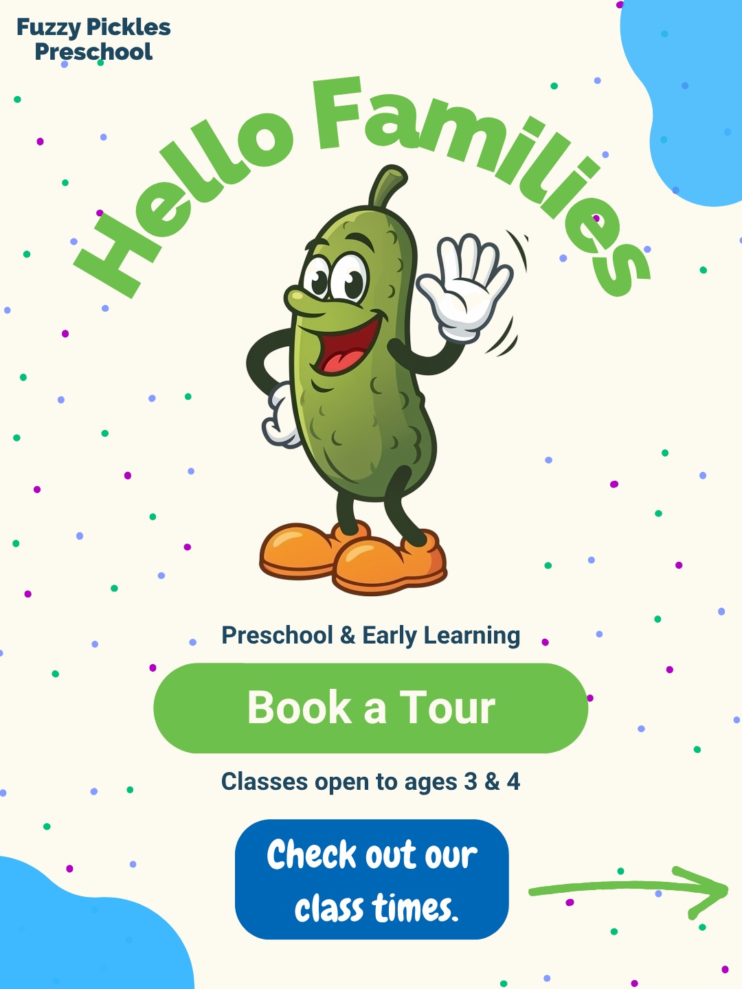 Hi Airdrie families!
Fuzzy Pickles has been a proud part of the Airdrie community for over 40 years, and we are so excited to open our doors for another wonderful year!
Your children deserve the very best preschool experience. For over three decades, we have dedicated ourselves to preparing little ones for the big transition to kindergarten. Whether it is mastering the skill of zipping up their own jacket or learning how to follow instructions from a teacher, our program focuses on the independence and social skills that set us apart from standard daycare environments.
We are here to help your child grow, learn, and gain the confidence they need to thrive.
Check out our class times and book your visit!
We cannot wait to meet you and your little ones 🙂
#AirdriePreschool #AirdrieMoms #PlayBasedLearning #KindergartenReadiness #EarlyChildhoodEducation #AirdrieLocal #FuzzyPickles #AirdrieKids #FirstSchoolExperience #AirdrieFamily