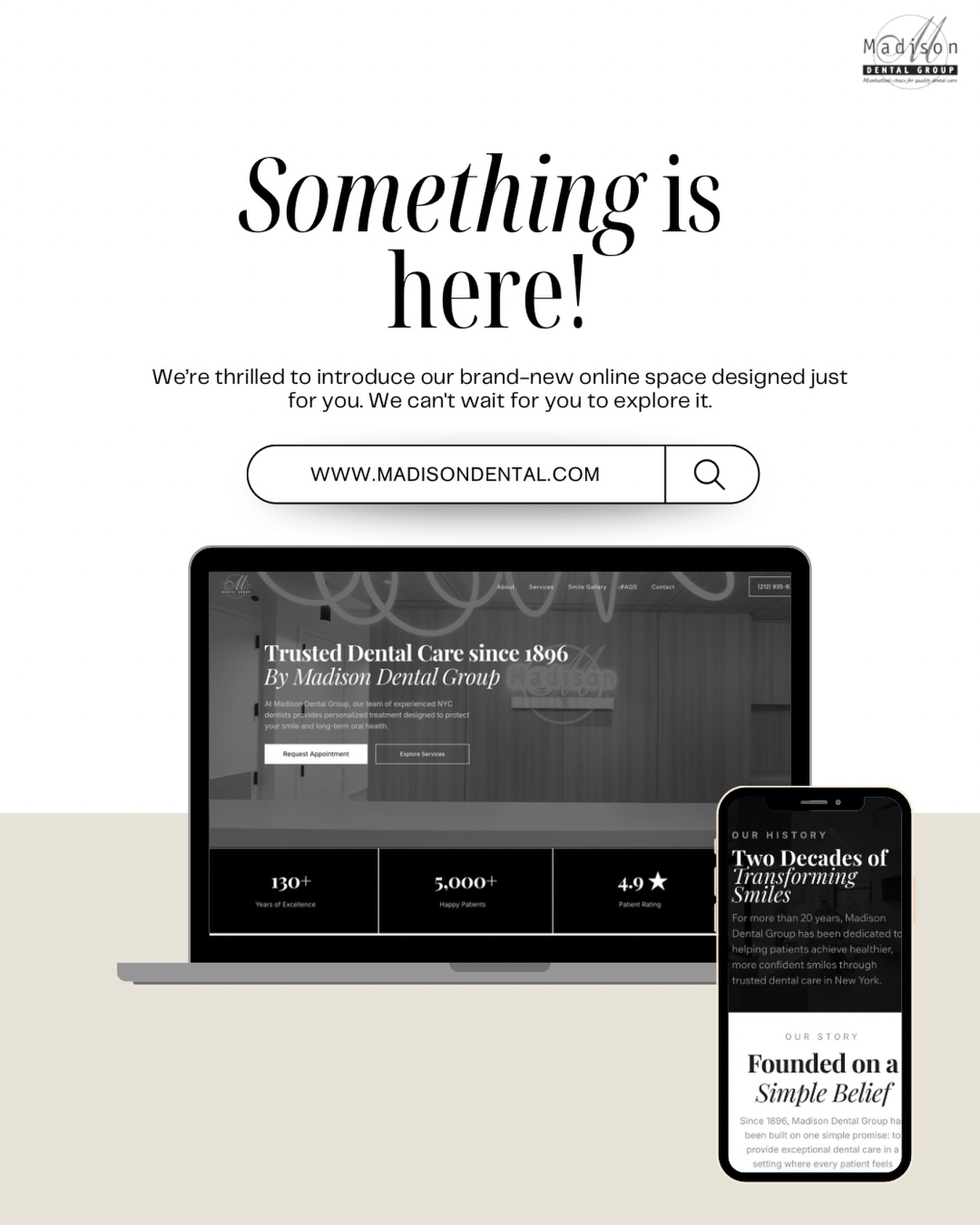 We’re so excited to unveil the all-new Madison Dental Group website 🤍
Designed with you in mind, our new online experience makes it easier than ever to explore our services, meet our team, and book your next visit.
#MadisonDentalGroup #NYCDentist #DentalCare #WebsiteLaunch