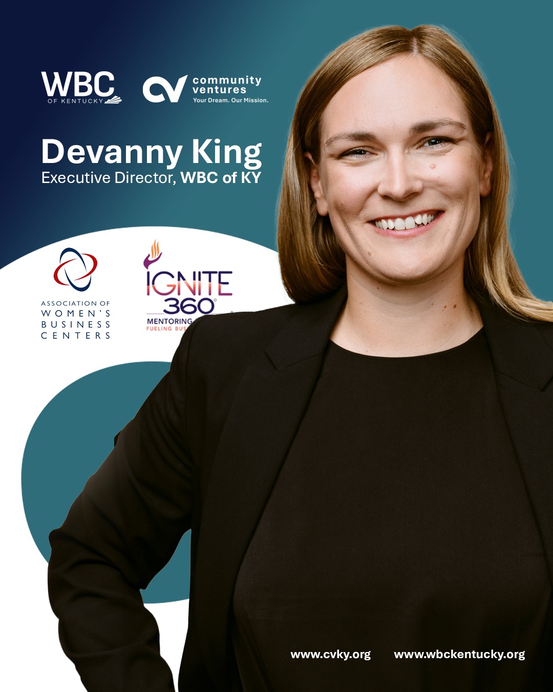 🎉 Congratulations to Devanny King, Executive Director of the Women's Business Center of Kentucky @wbckentucky, on being selected for the inaugural cohort of the Association of Women's Business Centers Ignite leadership program!
Chosen from a competitive pool of Women's Business Center leaders nationwide, Devanny will join fellow changemakers in a transformative leadership experience focused on strengthening the impact, sustainability, and future of Women's Business Centers across the country.
We're proud to see her leadership recognized on a national stage and excited for the knowledge, connections, and innovation she'll bring back to support Kentucky entrepreneurs and small business owners.
Join us in congratulating Devanny on this incredible achievement! 👏
https://www.wbckentucky.org
https://www.cvky.org
#CommunityVentures #WomensBusinessCenter #AWBC #LeadershipDevelopment #SmallBusinessSupport #KentuckyEntrepreneurs