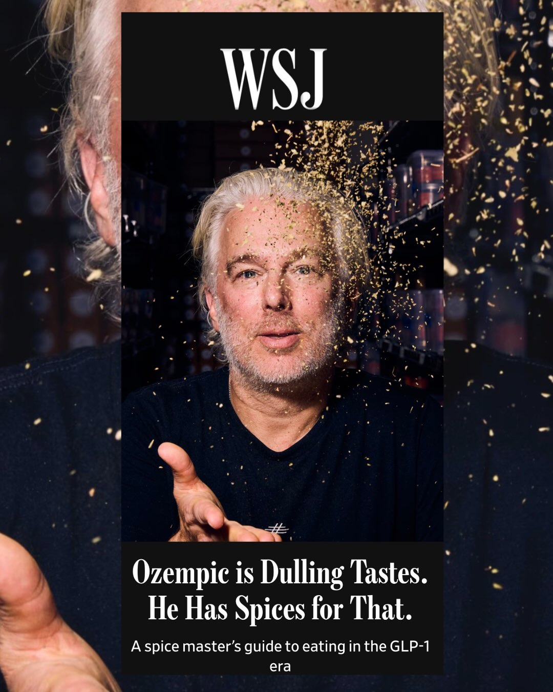 That's @cheflior on the cover story for this week's @wsj Off Duty, highlighting how @laboiteny spices can bring back that flavor everyone's palates are craving in this new era of medical dieting. Congrats to the team at La Boîte for earning this story (can't take credit here!) and bravo to Adam Chandler for some brilliant writing and topic tackling, and Rebecca Kimmons for the photo direction.
Read the full fascinating story on WSJ.com or in print in Saturday's Wall Street Journal!