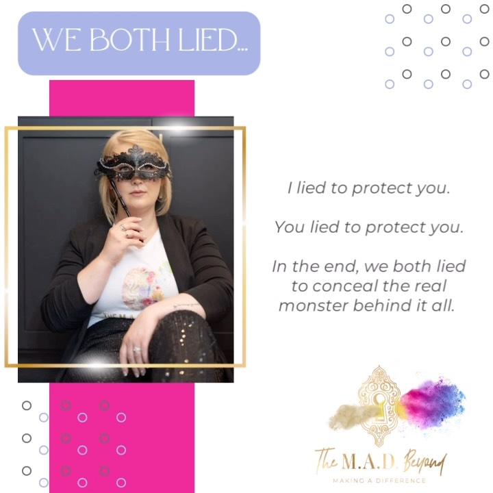 In the end, we both lied to shield everyone from seeing the real thing.
.
.
WANNA STAY M.A.D.?!👇
💻 ECOURSES: Get tools to help you heal from narcissistic family dynamics, lead with insight & level up your self-care (LINK IN BIO).
.
👚MERCH: Mugs, apparel (sizes S-3XL), & more (LINK IN BIO).
.
🗞 NEWSLETTER: Don’t miss the newsletter when it drops! Sign up for the The M.A.D. Beyond newsletter today to stay M.A.D. (LINK IN BIO).
.
🛋 THERAPY: @themadtherapy IA/IL/FL
.
🧠 Social media is not therapy. All posts on The M.A.D. Beyond’s social media accounts are for educational purposes only and are not a replacement or substitution for mental health services. Read the disclaimer to at TheMADBeyond.com to learn more.
.
.
#themadbeyond #themadtherapist #lie #liar #manipulation