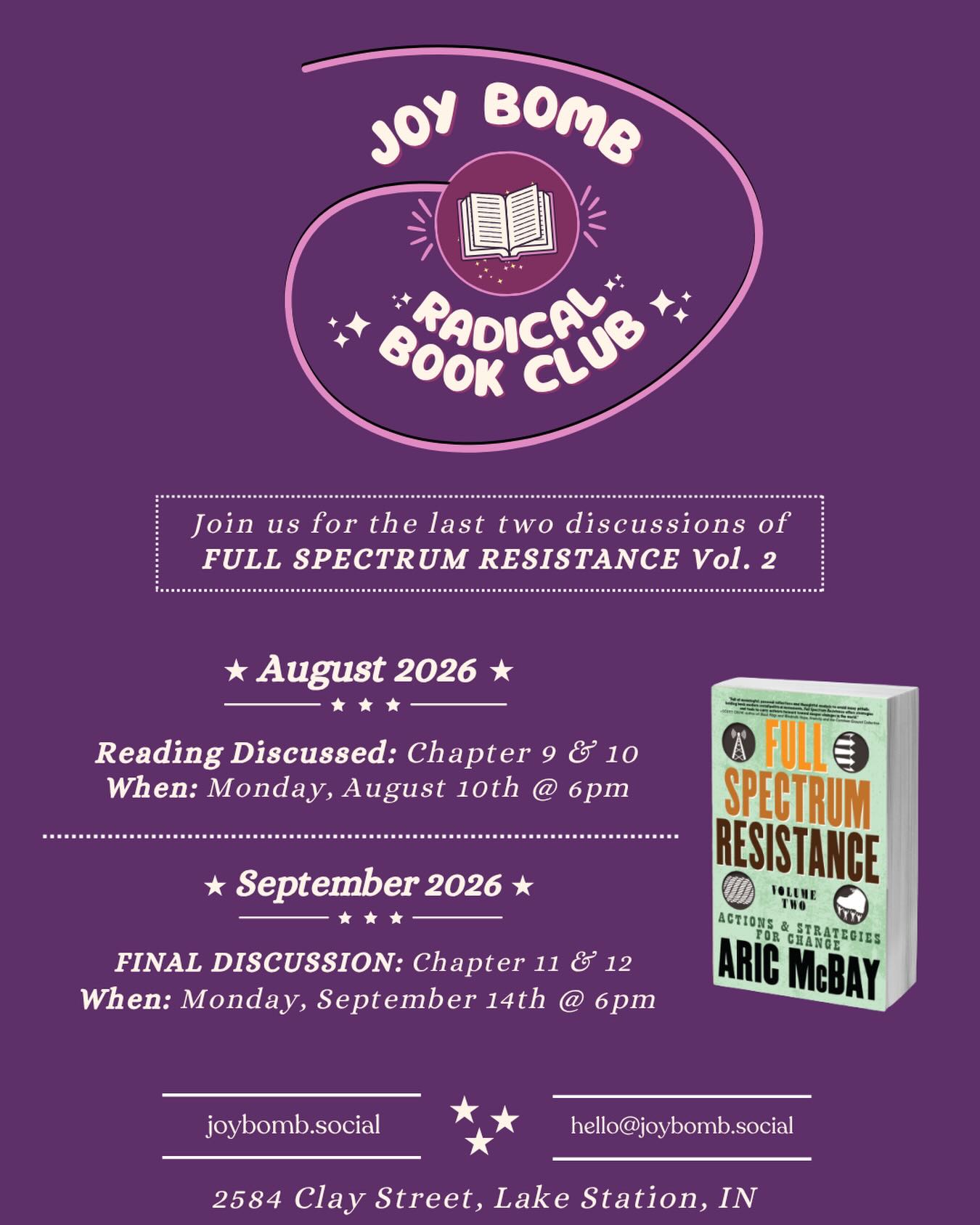 weâre a few weeks away from chapter 9 & 10 of Full Spectrum Resistance! august 10th at 6pm!
weâre almost completely thru the book! đ just a few more chapters left. what book do you hope we read next?
#bookclub #radical #community