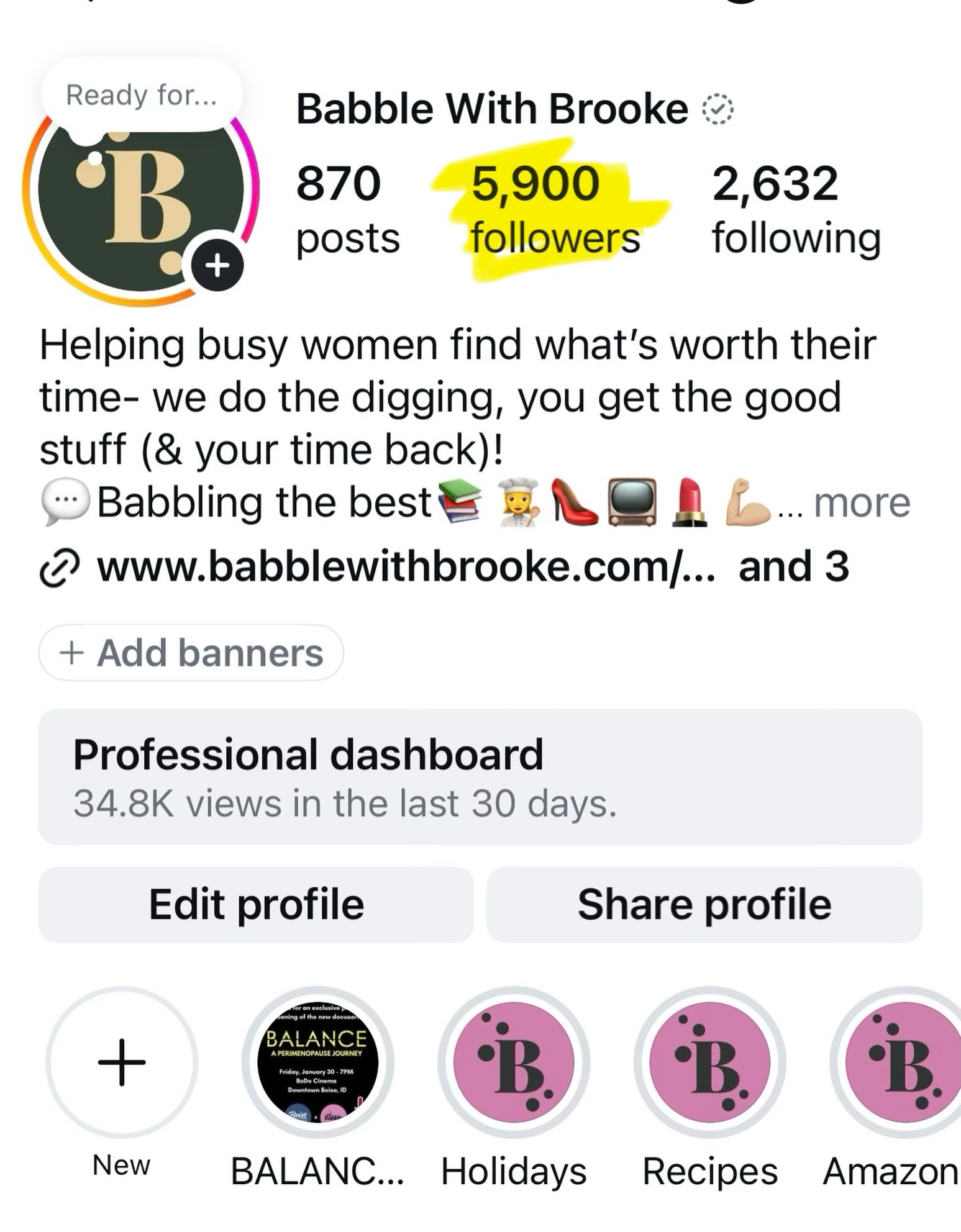 Hoping to get to 6️⃣0️⃣0️⃣0️⃣ followers by the end of July! Can you help us do it?
Go to @babblewithbrookeig, find something you’ve loved and share to your stories, DM or just good ‘ole text your girlfriends and tell them to follow! 🙌🏼
Or tag them below👇 and tell them why you love Babble. 💕
The more we grow our Babble community the more time, effort and money we’re able to put back into it to make it your favorite resource for midlife women!
Thanks for Babbling with us!! 🙏❤️😘