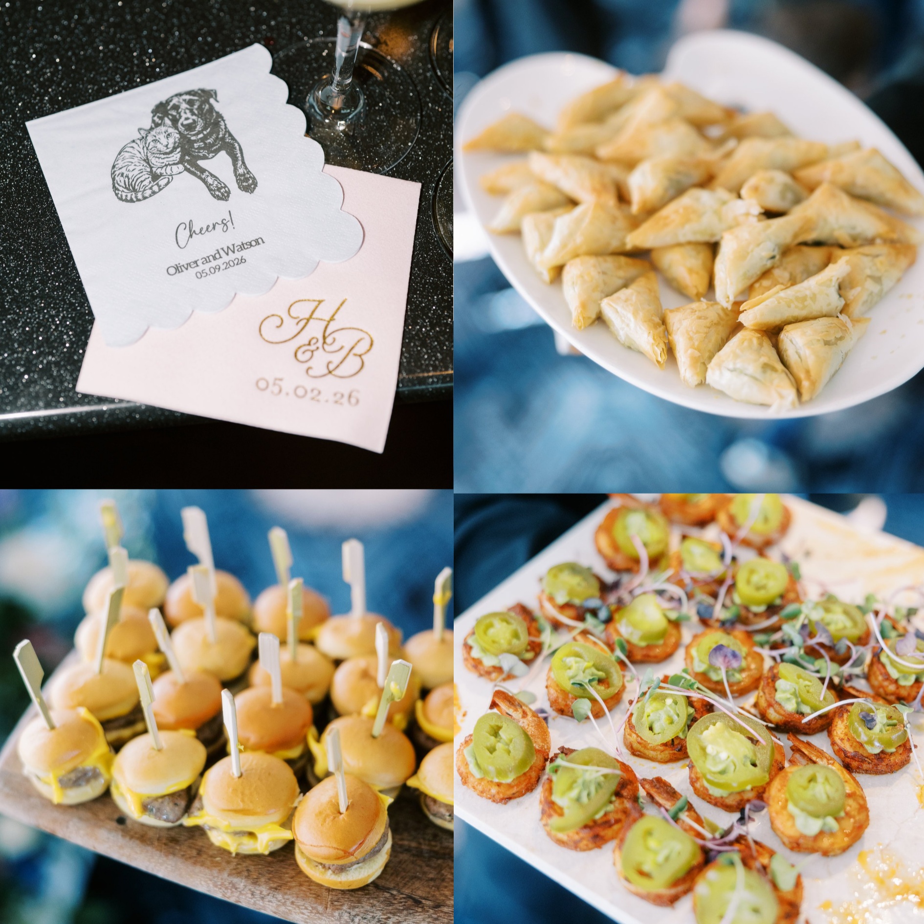 cocktail hour = passed appetizers + escort cards + advice and wishes + memory table
Wedding Planner:
@aray_ofevents Shauna, Dena, Mailia, Hannah
Ceremony Venue: Our Lady of Lourdes
Reception/Catering/Bar/Bakery:
@chaseparkplaza
Officiant: Father Bené
Photographer: @alyssareinephoto
Florist: @ahnerflorist
DJ/Photo Booth: @abelldjcompany
Hair/MUA: @tiffanymoniqueco
Transportation: @rockstar_party_bus
Music -Cocktail Hour: Mike Ortzel