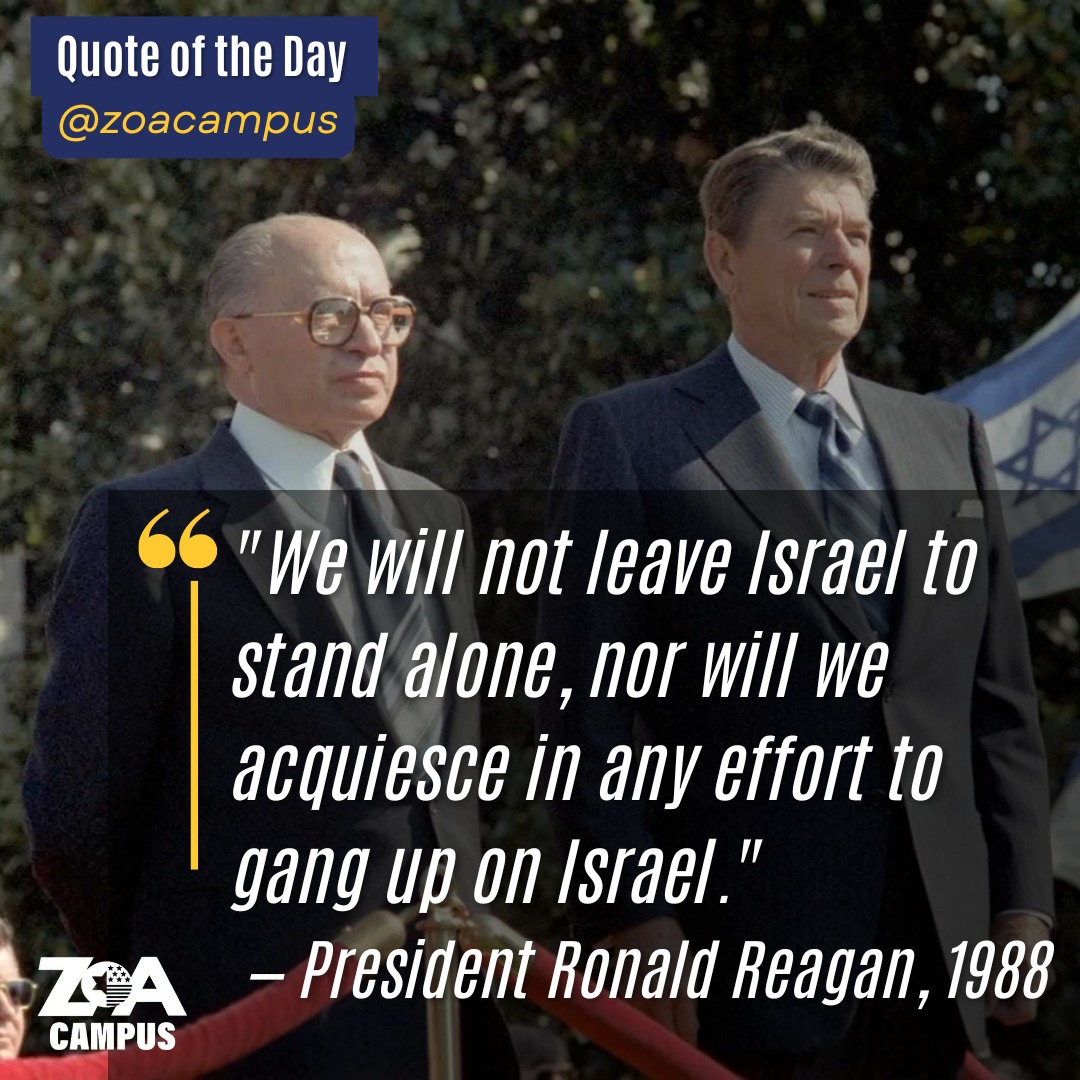 Ronald Reagan's support for Israel was a first principle consistently across eight years in office.
Reagan fundamentally transformed the US-Israel relationship. His administration signed the first free trade agreement between the United States and Israel. He oversaw the largest expansion of military and intelligence cooperation between the two countries up to that point. He made clear, publicly and privately, that the US commitment to Israeli security was not subject to negotiation or revision based on diplomatic pressure.
Reagan knew Israel was a fellow democracy on the front line of the same struggle the United States was engaged in — against Soviet expansionism, against terrorism, against regimes that threatened the free world. He did not treat the US-Israel alliance as a liability to be managed. He treated it as a strategic asset and a moral commitment.
That framing shaped a generation of American policy. It also shaped the Begin-Reagan relationship — two men who had come to power in the same year, 1981, and who together oversaw some of the most consequential moments in Israeli security history, including the aftermath of Operation Opera and Israel's first strategic cooperation agreement with the United States.
The alliance Reagan helped build was constructed deliberately by leaders who understood what was at stake and said so out loud.
#ZOACampus #RonaldReagan #USIsraelAlliance #QuoteOfTheWeek #Israel #Zionism #ProIsrael #CampusAdvocacy