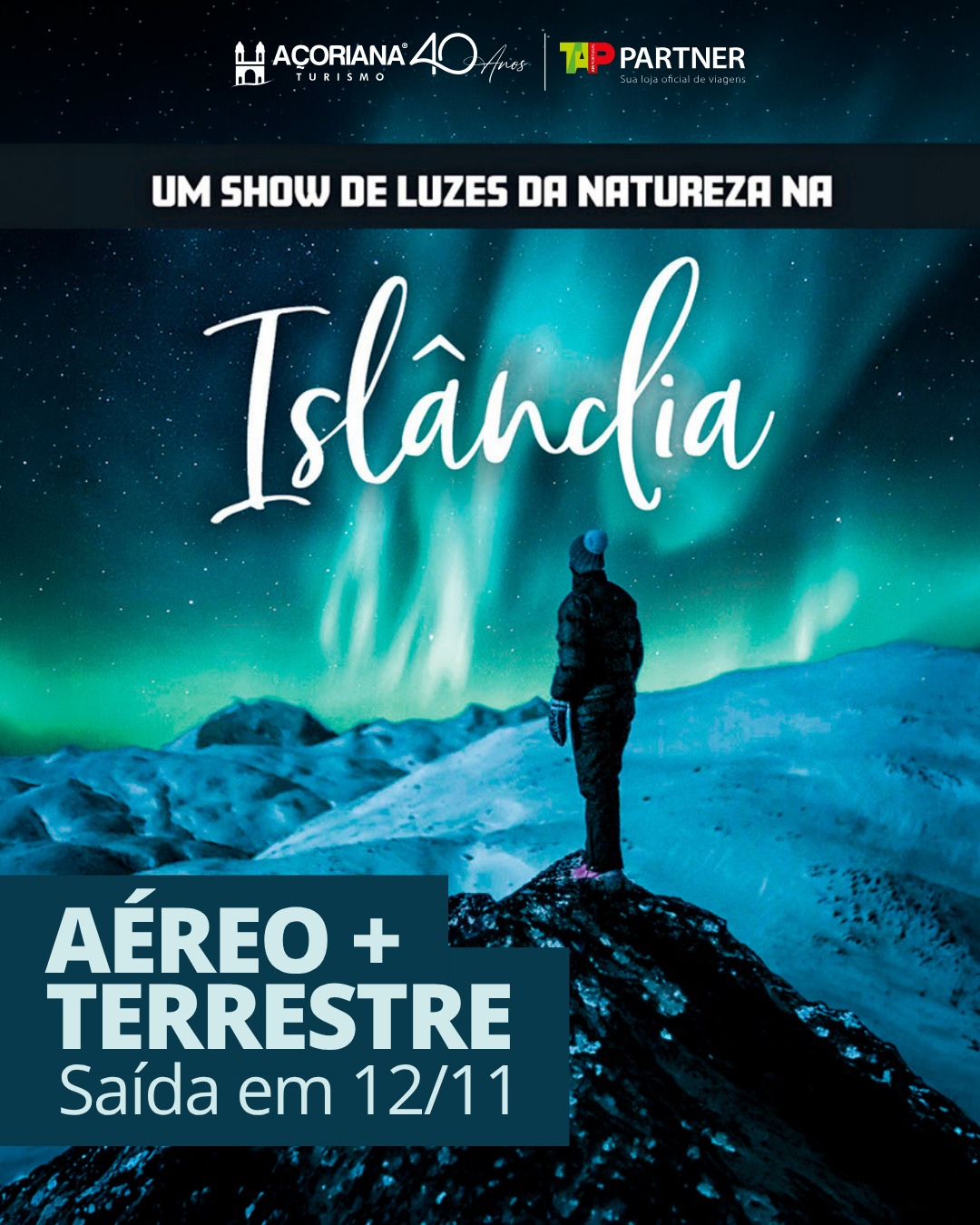 Prepare-se para viver o espetáculo da Aurora Boreal na Islândia! 🇮🇸🌌
Uma experiência inesquecível combinando paisagens surreais, vulcões, cachoeiras e o show de luzes mais incrível do planeta. Além de caçar a Aurora Boreal, você explorará cavernas de gelo, águas termais relaxantes e praias de areia preta fascinantes!
🗓 Saída: 12 de novembro
✈️ Passagens aéreas + Parte terrestre
💰 Investimento a partir de:
7x de R$ 5.477 ou
Entrada de R$ 9.585 + 10x de 2.876
📌 Valores por pessoa em acomodação dupla com câmbio base de 23/07/26, sujeito à variação cambial, alterações e disponibilidade de tarifa sem aviso prévio. Não inclui despesas pessoais, bebidas e passeios opcionais não especificados no roteiro.
✈️🧳 Fale com a gente para conhecer este roteiro completo e fazer da sua viagem uma experiência perfeita!
📞 48 3251.3939 (whatsapp)
📧 vendas@acoriana.com.br
#Islandia #AuroraBoreal #AcorianaTurismo #ViagemDosSonhos #Turismo #PacotesDeViagem #TAPPartner