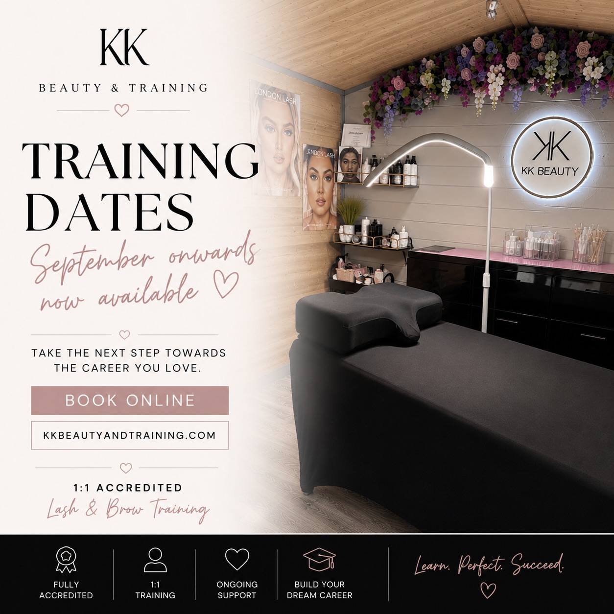 ✨ Training Dates Are Now Live ✨
My September onwards training dates are now available to book online.
If you’ve been thinking about starting a career in the beauty industry, adding new treatments to your existing business, or refreshing your skills, now is the perfect time to secure your place.
I offer fully accredited 1:1 lash and brow training, designed to give you the confidence, knowledge and ongoing support you need to succeed.
🤍 Lash Extensions
🤍 Lash Lifts
🤍 Precision Brows
🤍 Brow Lamination
🤍 Complete Brow Courses
🤍 Refresher Training
Book your place via my website:
www.kkbeautyandtraining.com
I can’t wait to welcome my next students. 🫶