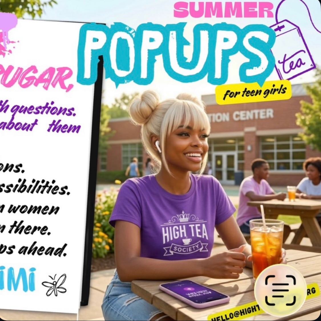 Hey Sugar! 👱🏾♀️🦋✌🏾
I’m outside this summer! 💜☀️
Catch me at one of our Iced TEA Pop-Ups around the city. We’re serving good vibes, real conversations, and a little iced TEA (the kind that helps you level up 😉).
We’ve already popped up at César Chávez and Mt. Calvary... next stop: HD Woodson! 👀
If you’re 13–18 and want more than a pop-up, come join us at T3 (Teen Tea Talks) every other Saturday. Real convos. Smart choices. Girl-powered content. 💜
📧 Want to check it out? Email us and come hang with the T3 crew!
See you outside, Sugar! ✌🏾
#DCTeens
#FreeEvents
#SummerInDC
#GirlCommunity
#simisays