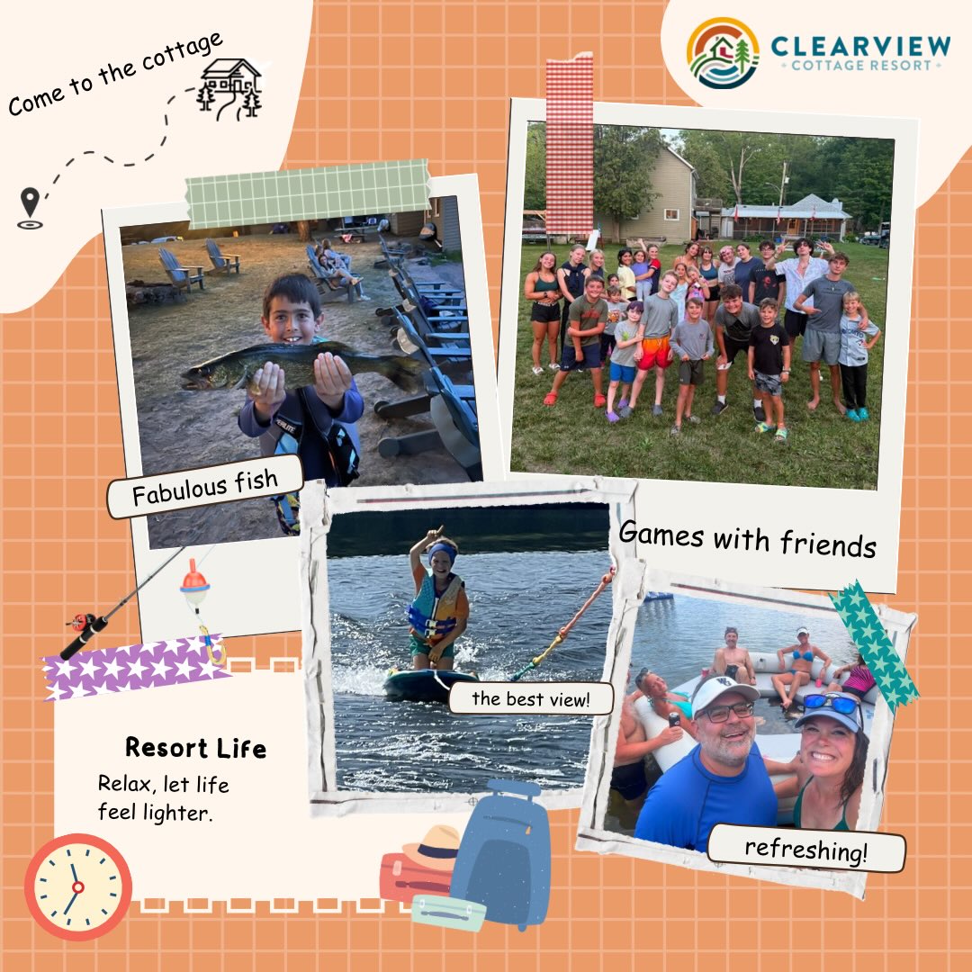 Summer is in full swing! Come and have fun with us. :) #clearviewcottageresort #familyfun #nowordsjustmemories