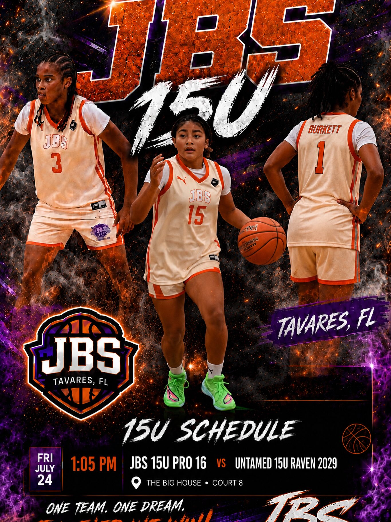 Our JBS 15u Puma Pro 16 is about to get after it this weekend in Orlando, Florida! Just Believe 🔥🏀🔥