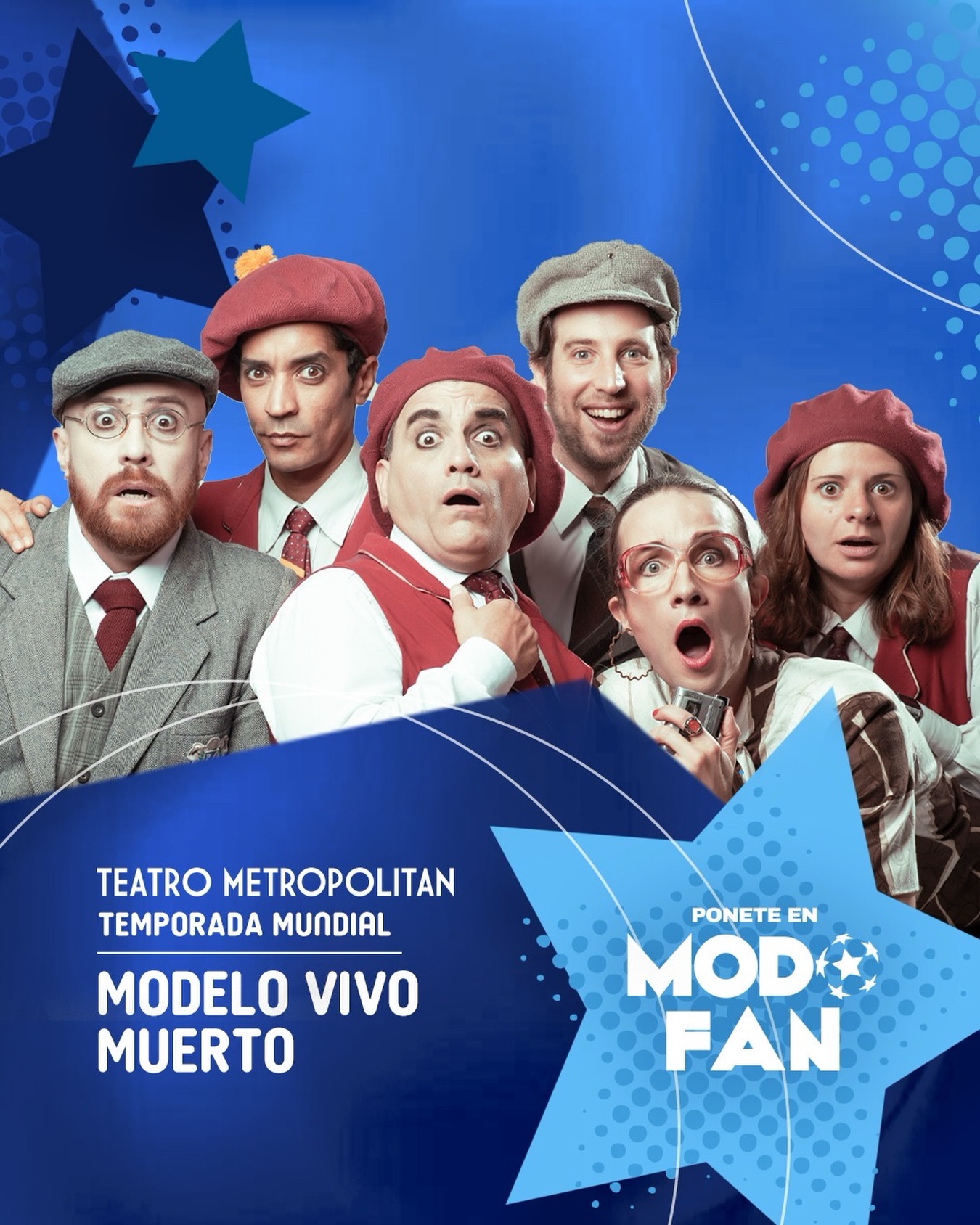 Ponete en #ModoFan con MODELO VIVO MUERTO presentado por @somosblabla 🎭
🎨 En una prestigiosa academia de arte, un modelo vivo es encontrado misteriosamente sin vida.
Con la utilización de técnicas poco ortodoxas, los interrogatorios avanzan demostrando que todo puede pasar… 🔥
🎫👉 Entradas a la venta en @plateanet o en la boletería del teatro.